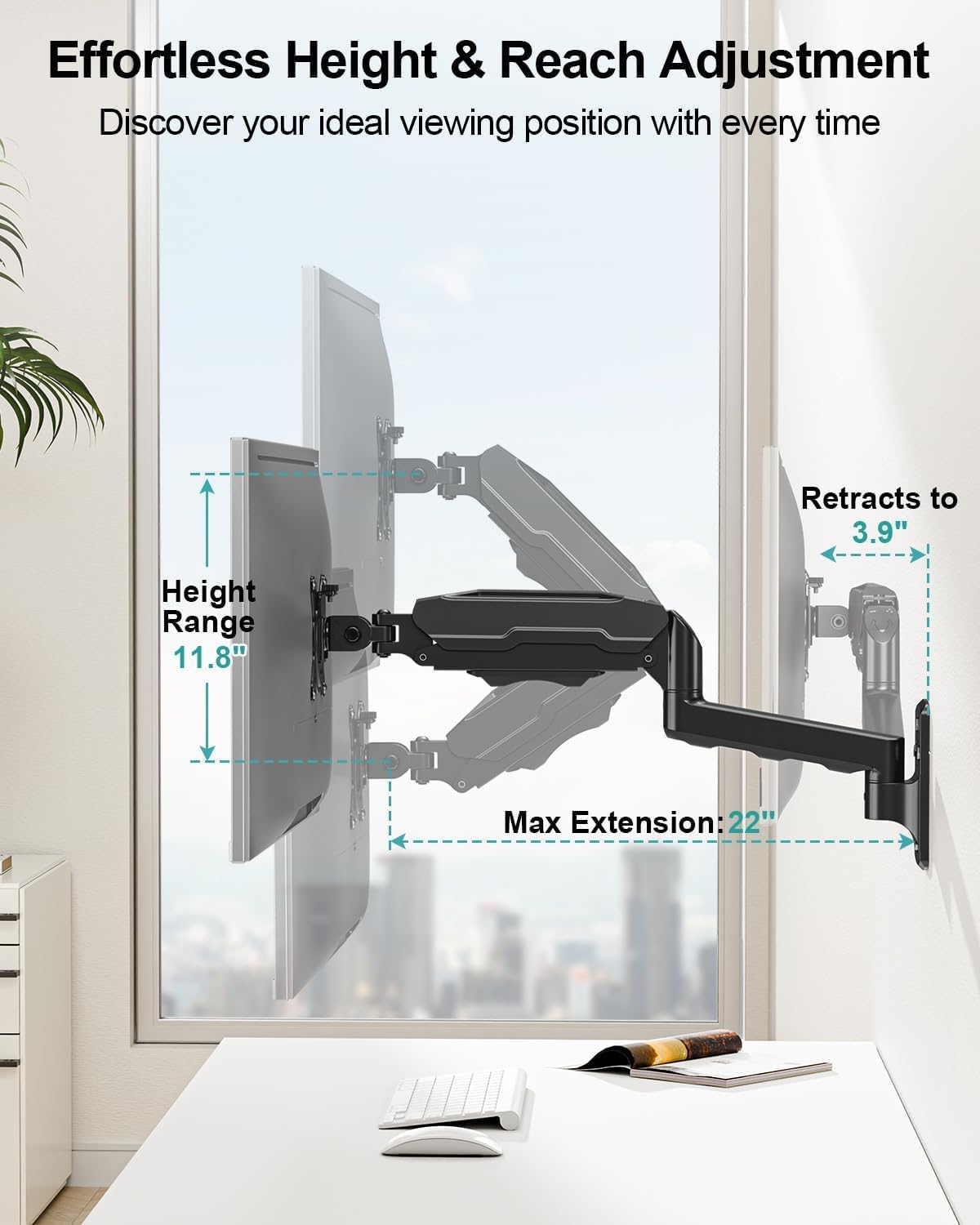 Mount Pro Single Monitor Wall for 13 to 32 Inch Screens in Black DEMO