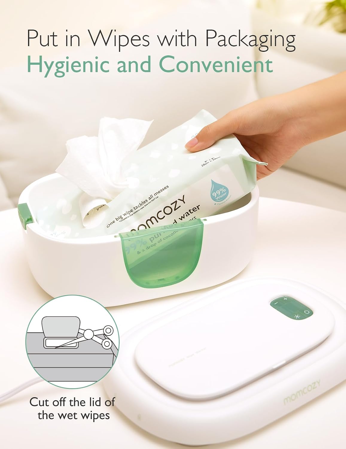 Momcozy Baby Wipe Warmer with Innovative Spring Design and Large Capacity DEMO
