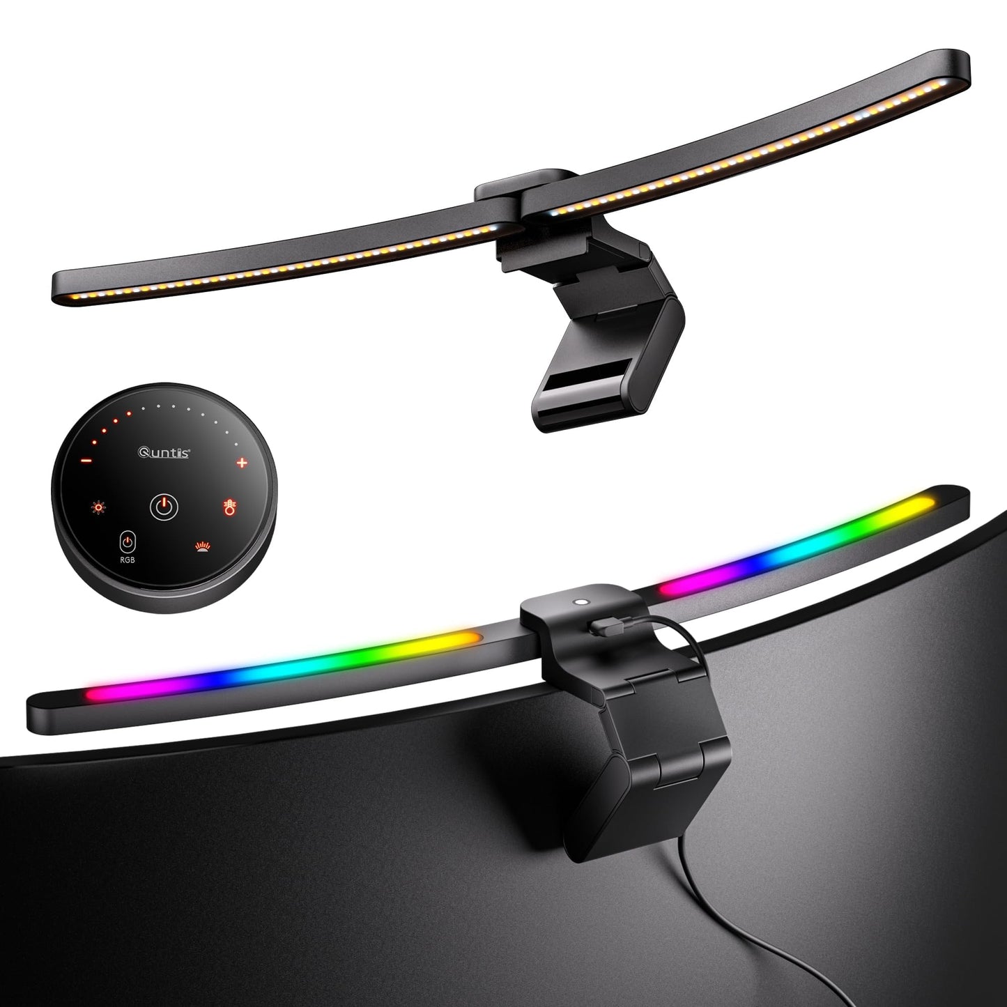 Quntis Curved Desk Lamps RGB Monitor Light Bar Auto Adjustable Brightness NEW