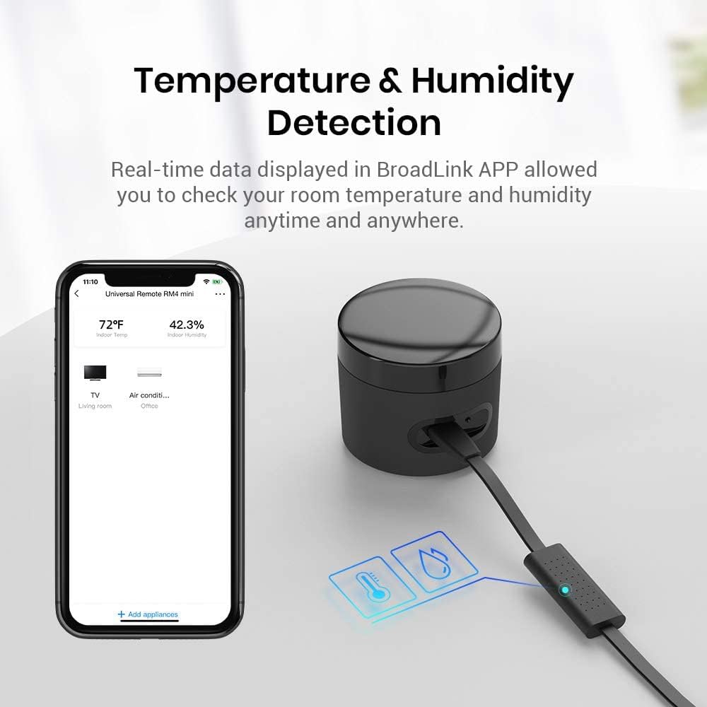 Broadlink RM4 Mini S Universal IR Remote Control Hub with Sensor Cable DEMO
