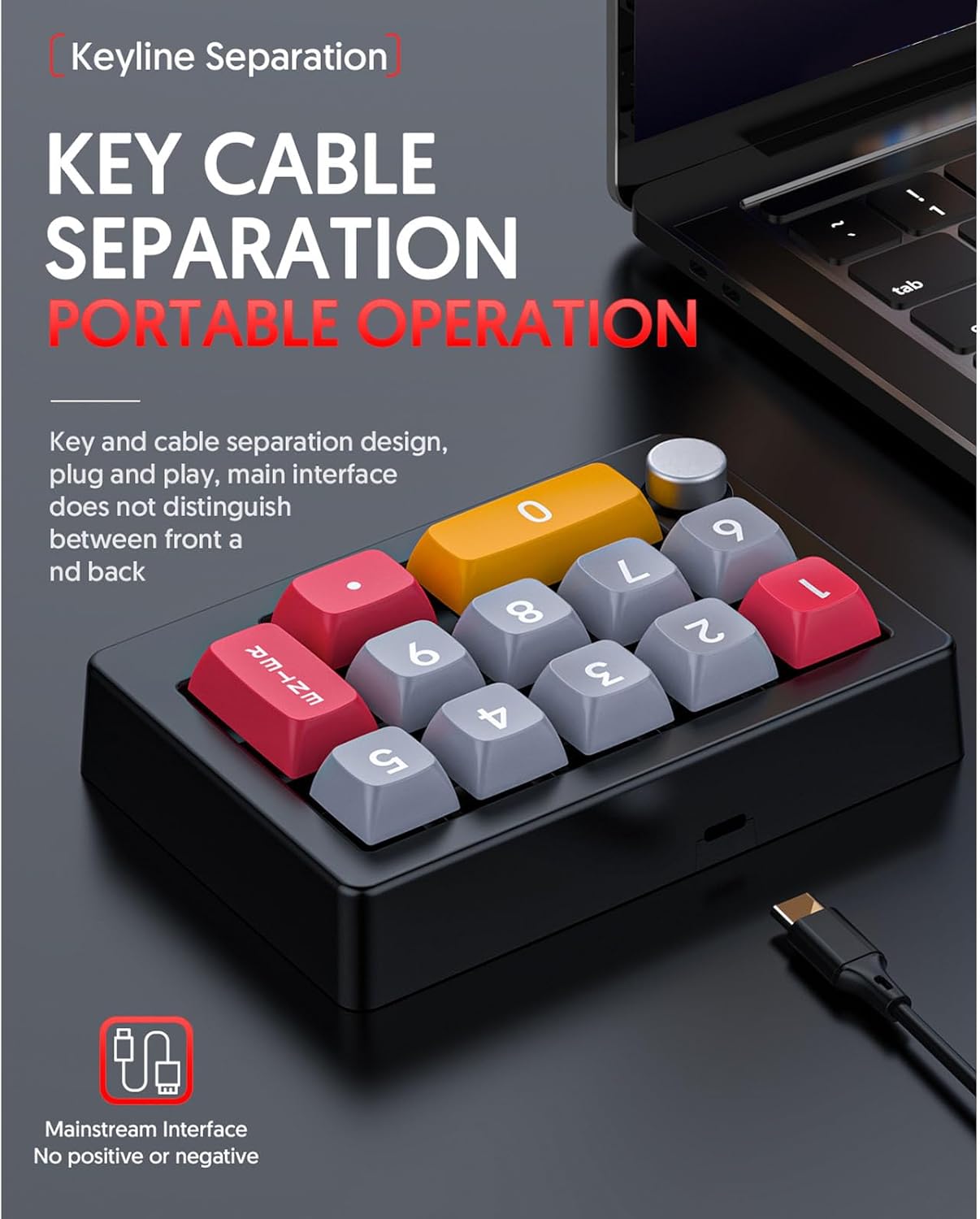 Bewinner Programmable Numeric Keypad 12 Keys Wired Type-C Gaming Keyboard NEW
