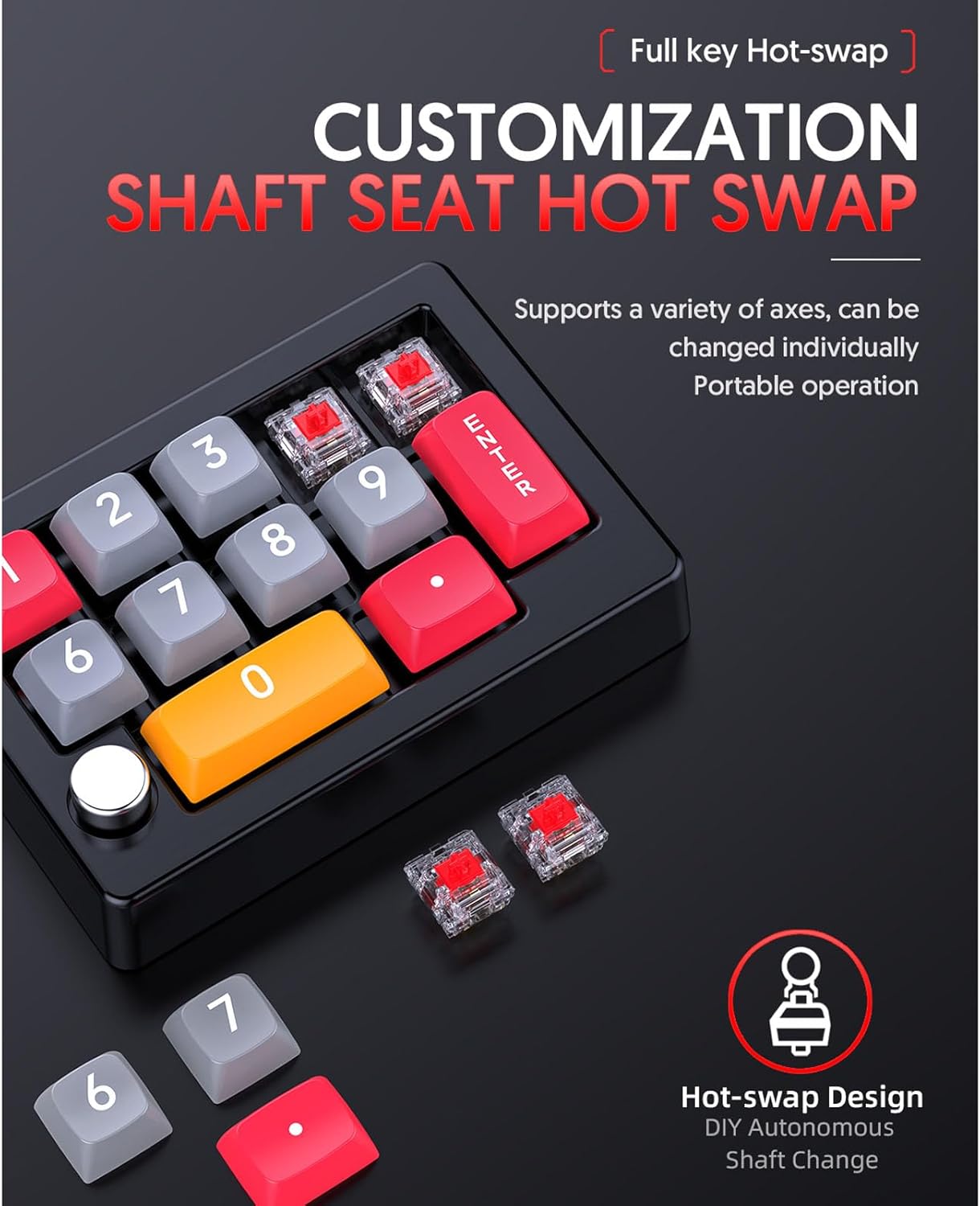 Bewinner Programmable Numeric Keypad 12 Keys Wired Type-C Gaming Keyboard NEW