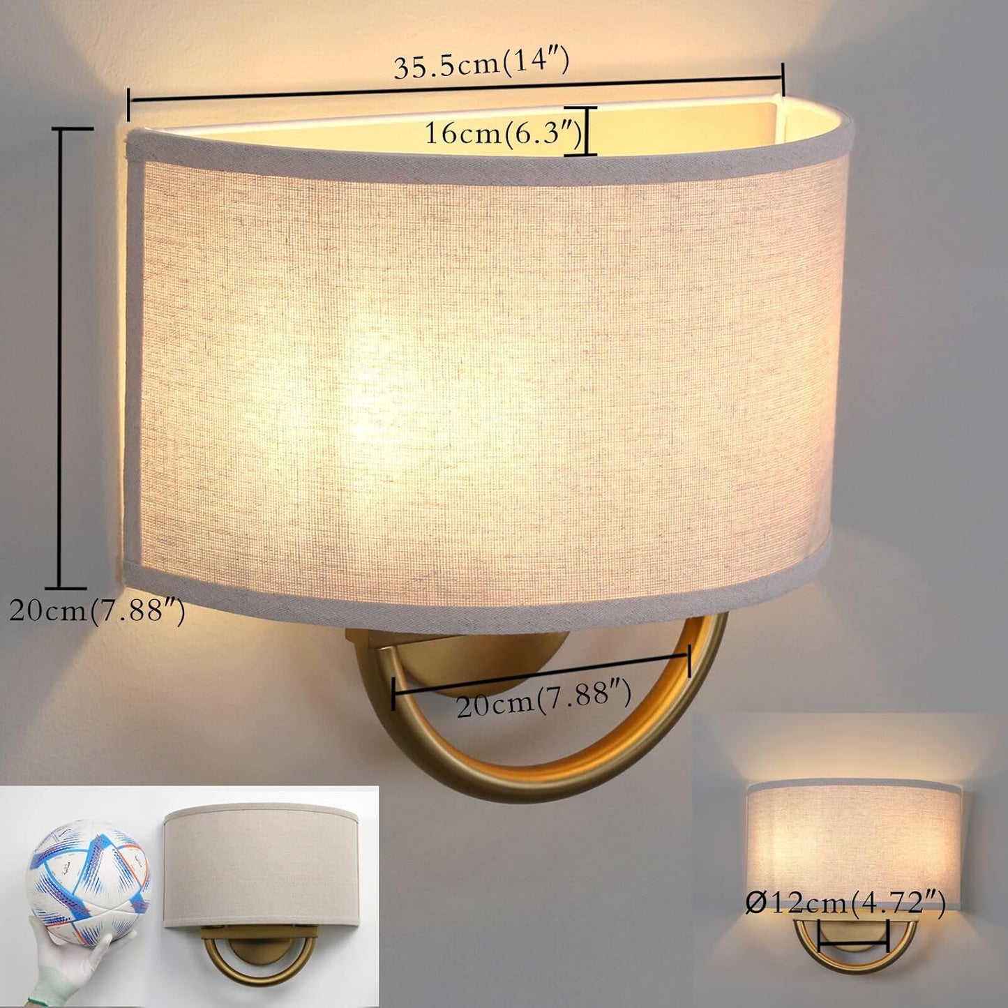 Buyee Vintage Industrial Double Sconce 2-Light Wall Lighting Fixture Linen DEMO