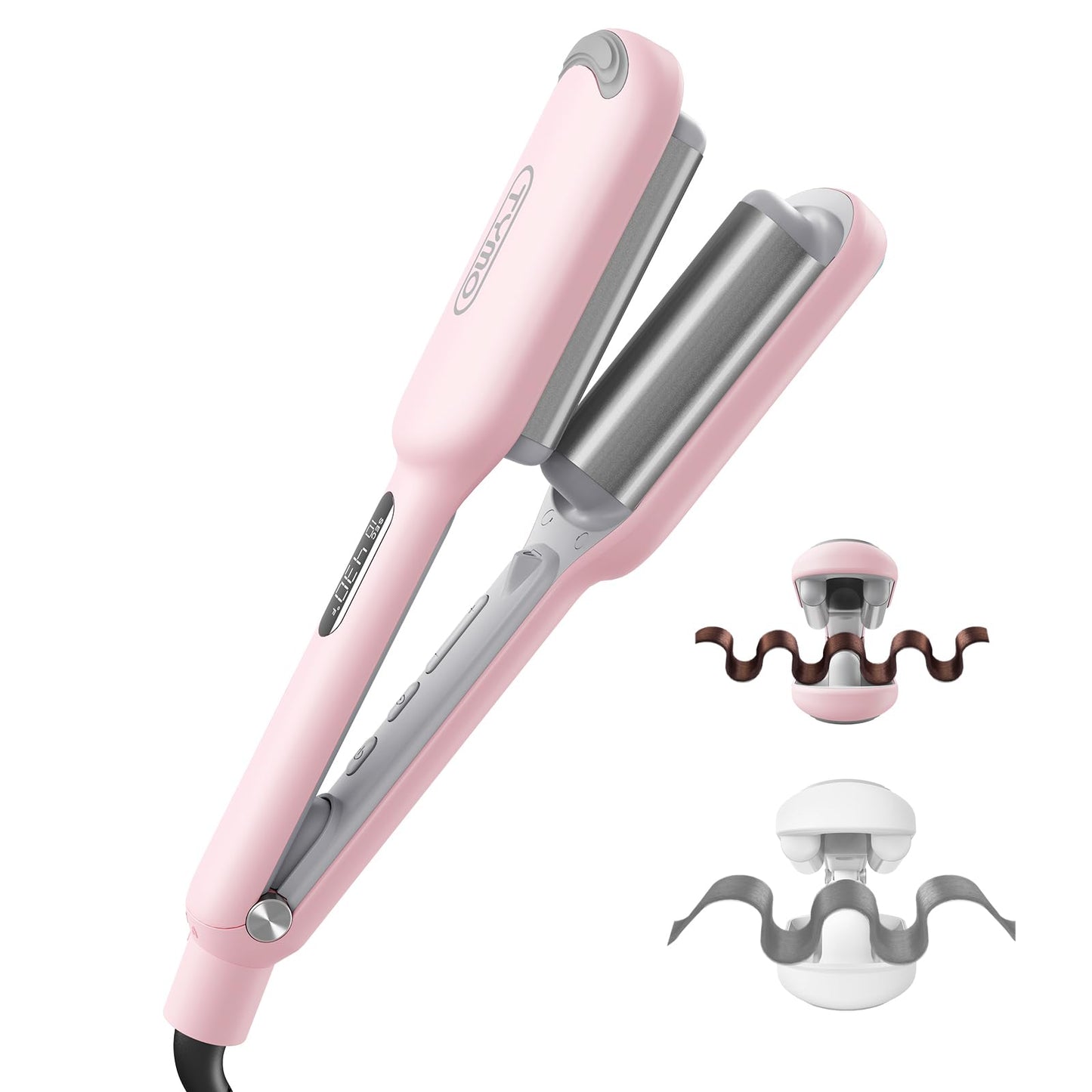 TYMO 25mm Wavers Ceramic Wavy Hair Crimper for Beachy, Voluminous Waves in DEMO