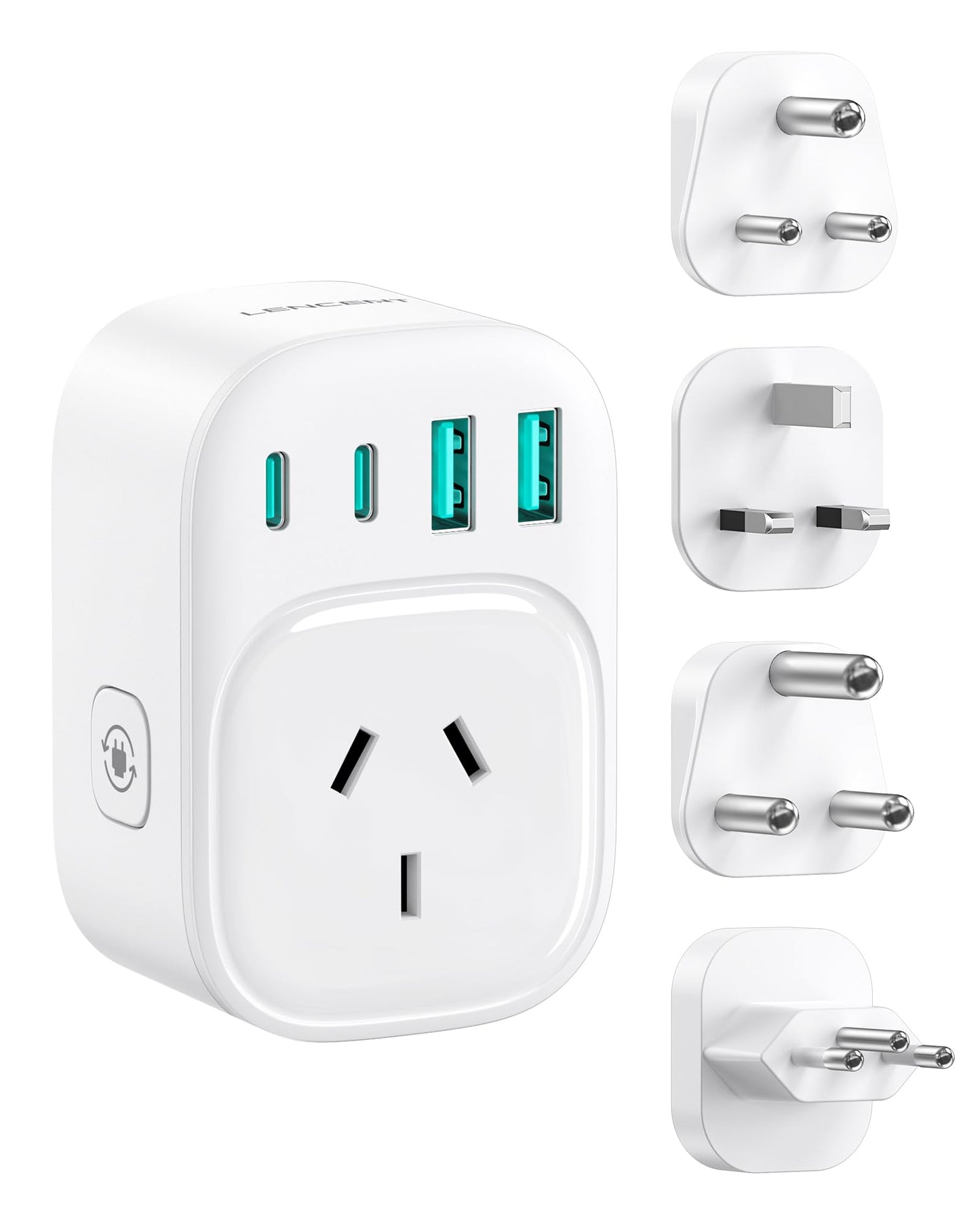 LENCENT Universal Travel Adapter Plug - Worldwide Power Converter, White DEMO