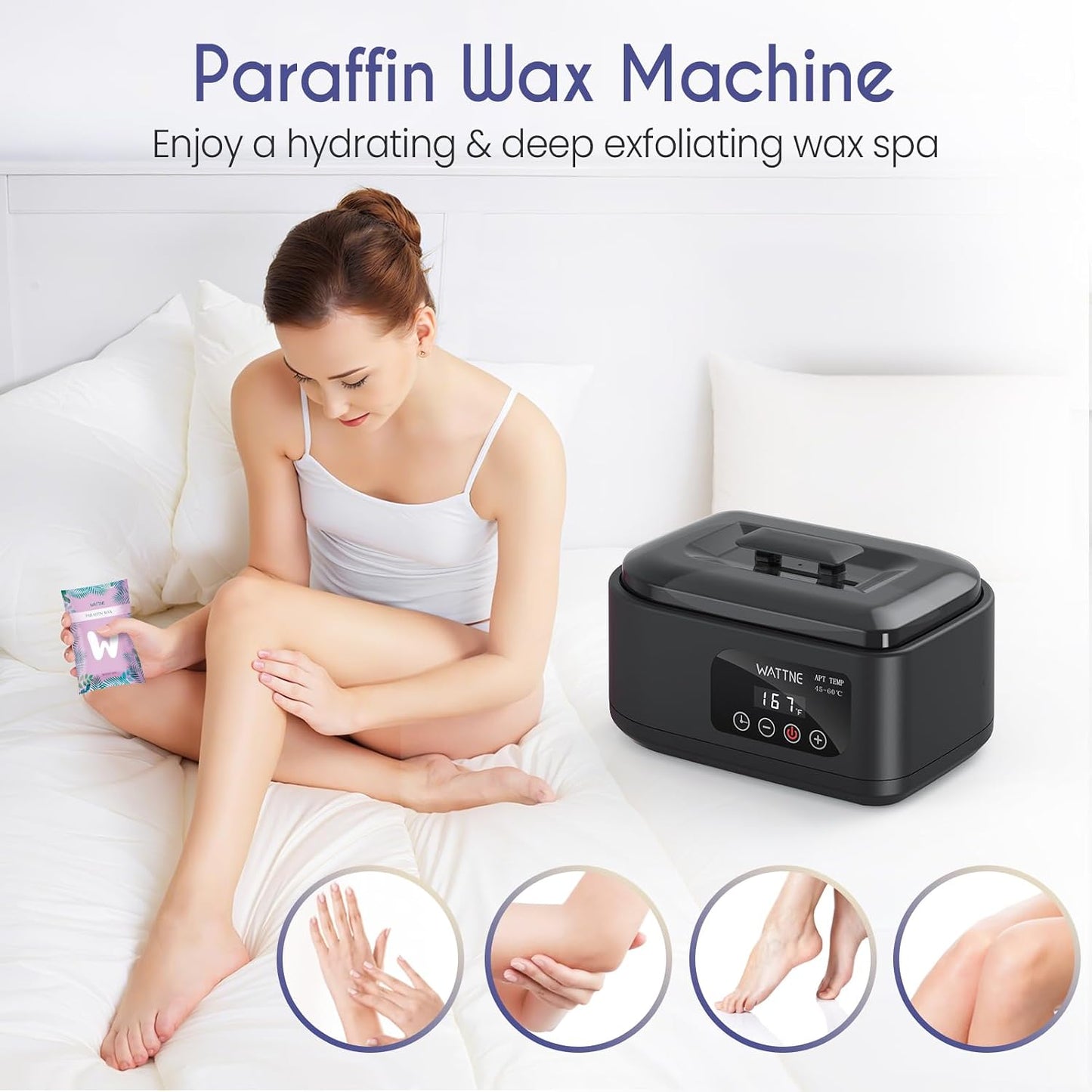 Wattne Paraffin Wax Warmer for Moisturizing Hands and Feet - Spa-Quality DEMO