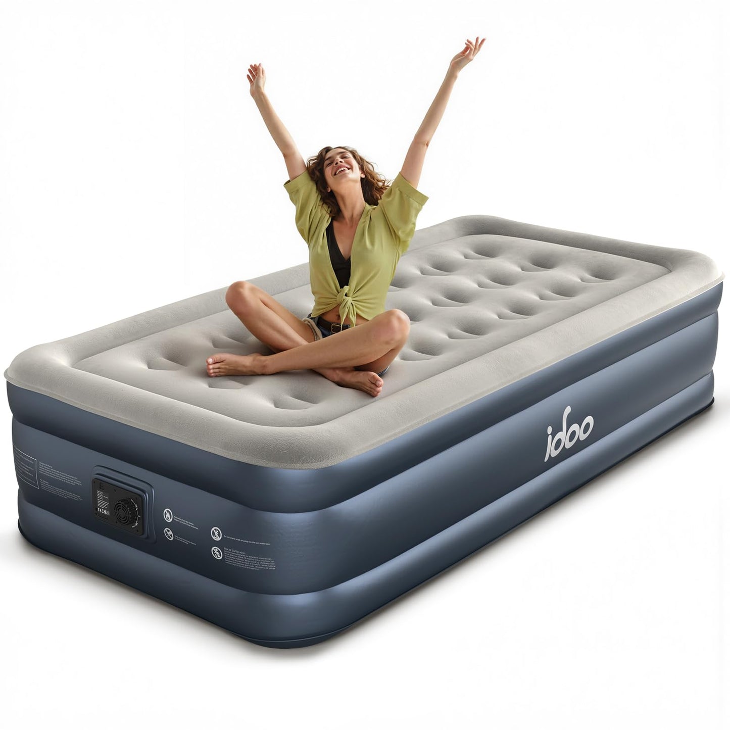iDOO 15" Single Inflatable Air Mattress with Built-in Pump Self-Inflation DEMO