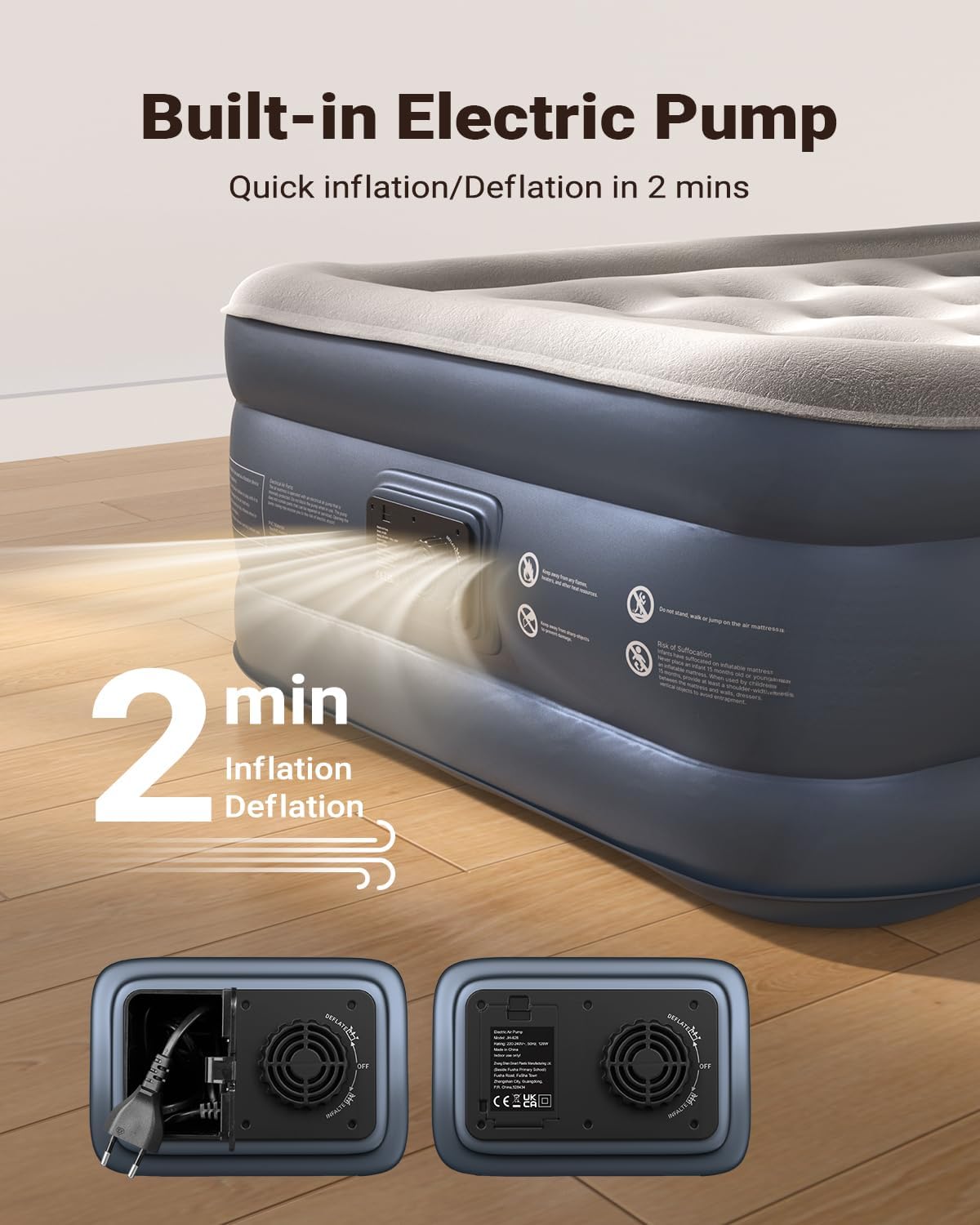 iDOO 15" Single Inflatable Air Mattress with Built-in Pump Self-Inflation DEMO