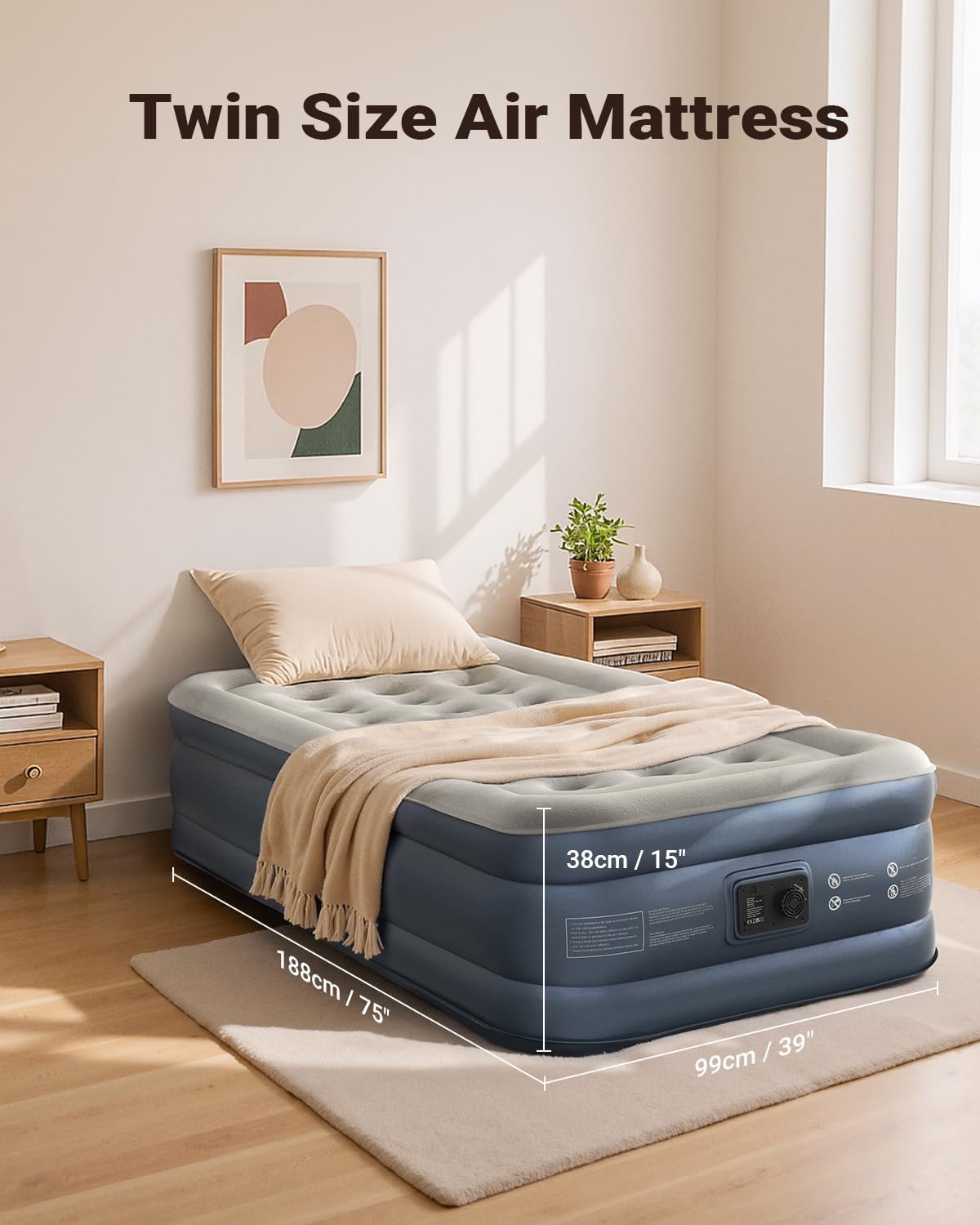 iDOO 15" Single Inflatable Air Mattress with Built-in Pump Self-Inflation DEMO