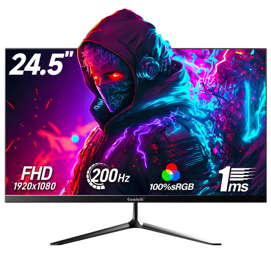 Gawfolk 24.5" Monitors 200Hz FHD 1080P Gaming Monitor with Built-in DEMO