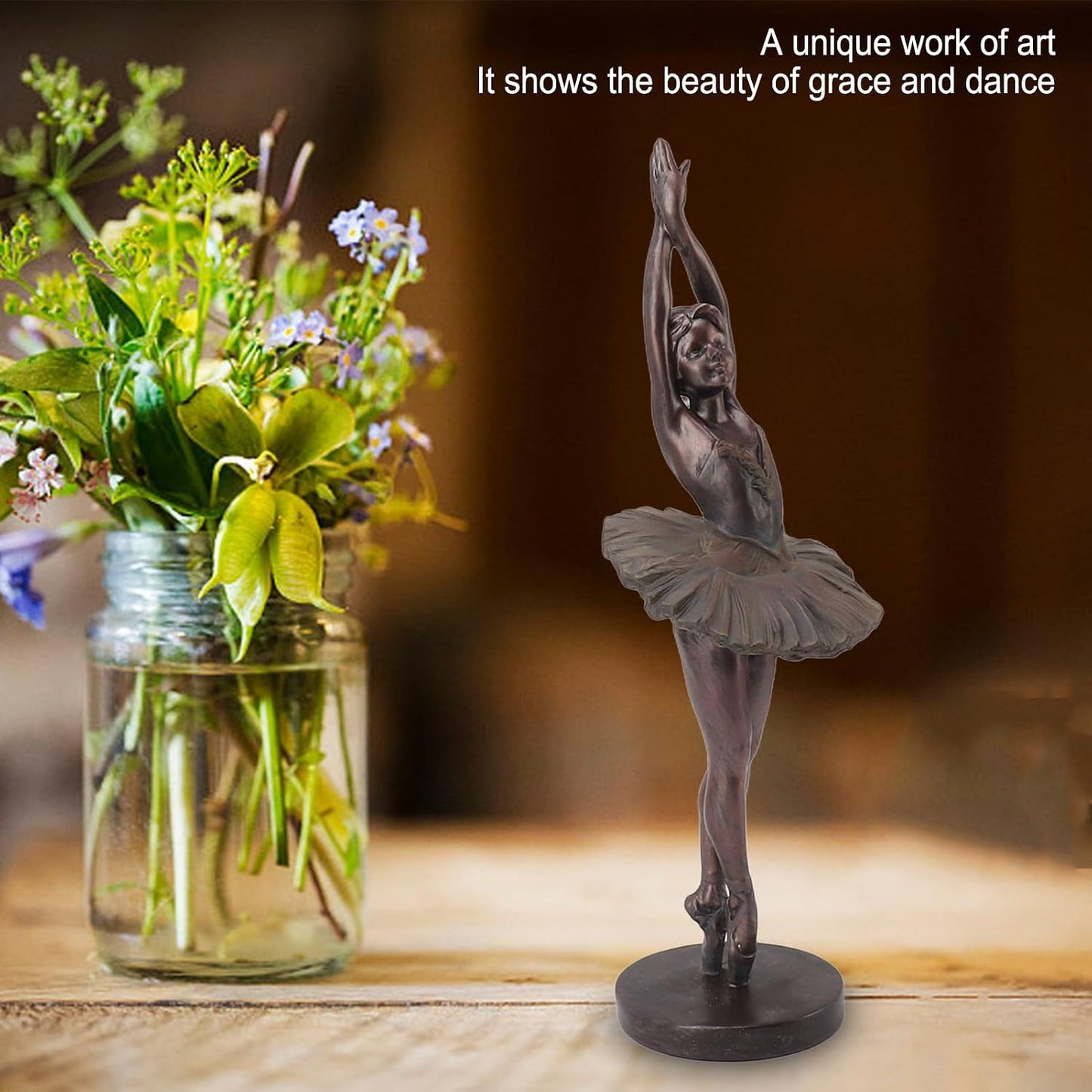 Aoutecen Elegant Artistic Bronze Finish Standing Ballerina Sculpture Statues NEW