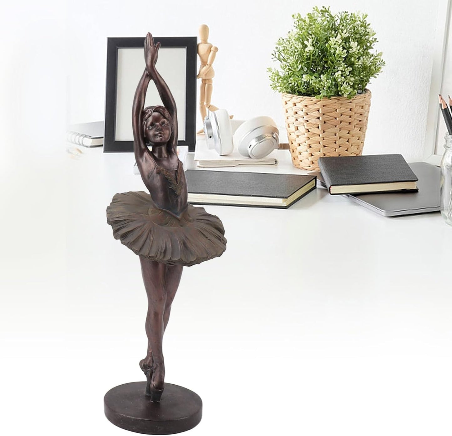 Aoutecen Elegant Artistic Bronze Finish Standing Ballerina Sculpture Statues NEW