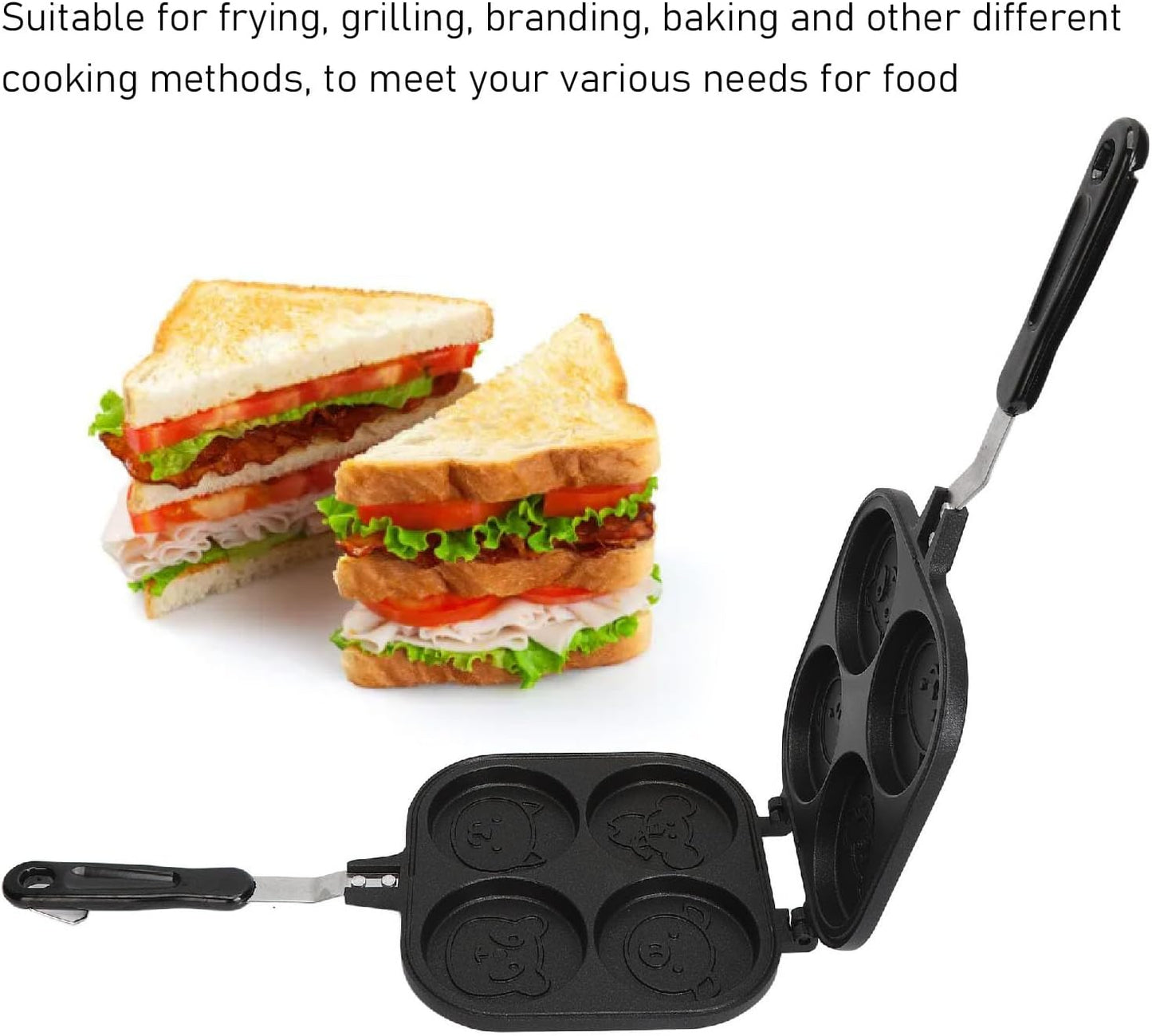 Aoutecen Double Sided Aluminum Alloy Commercial Waffle Maker Non-Stick NEW