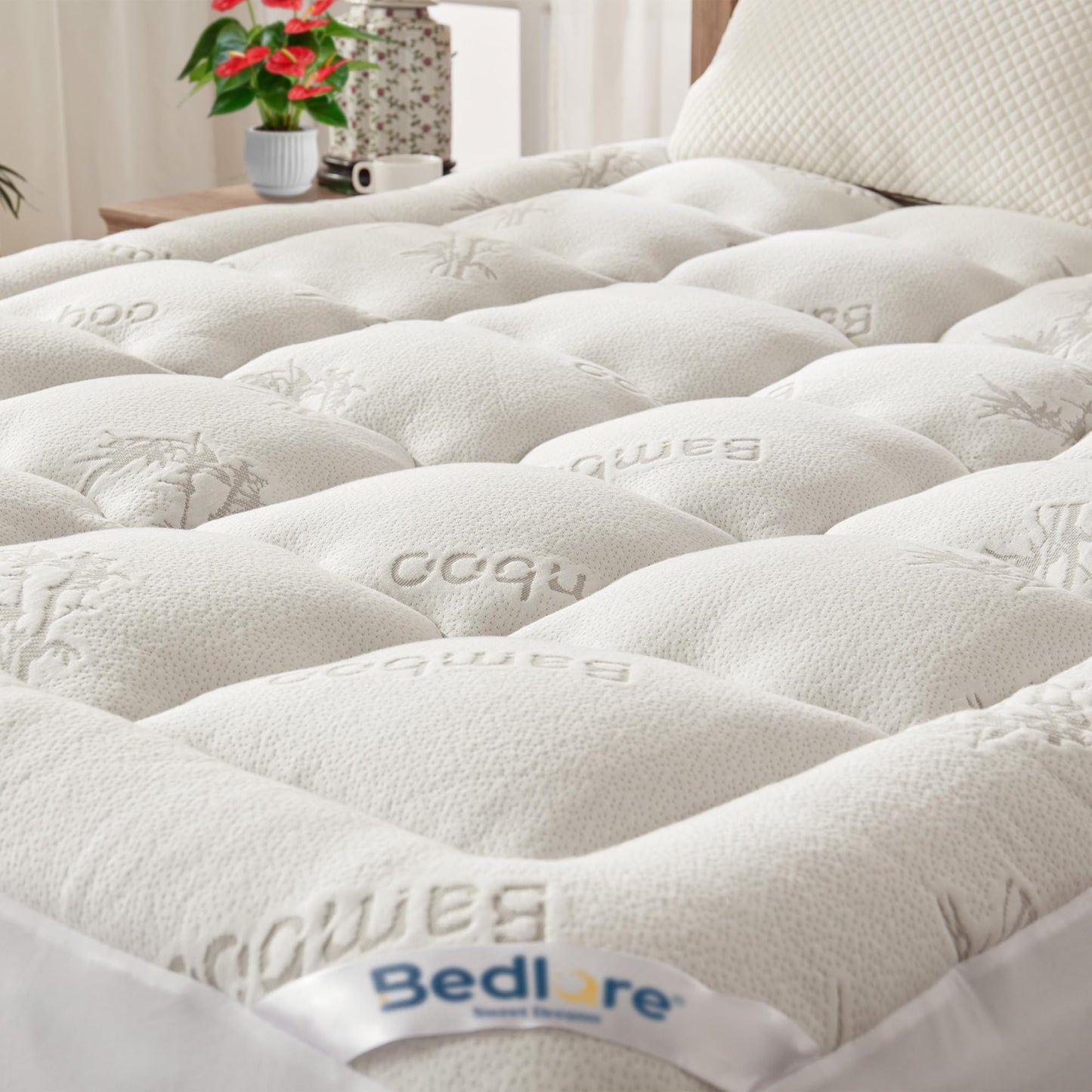 BEDLORE White Single Mattress Topper Viscose Derived from Bamboo Thick NEW