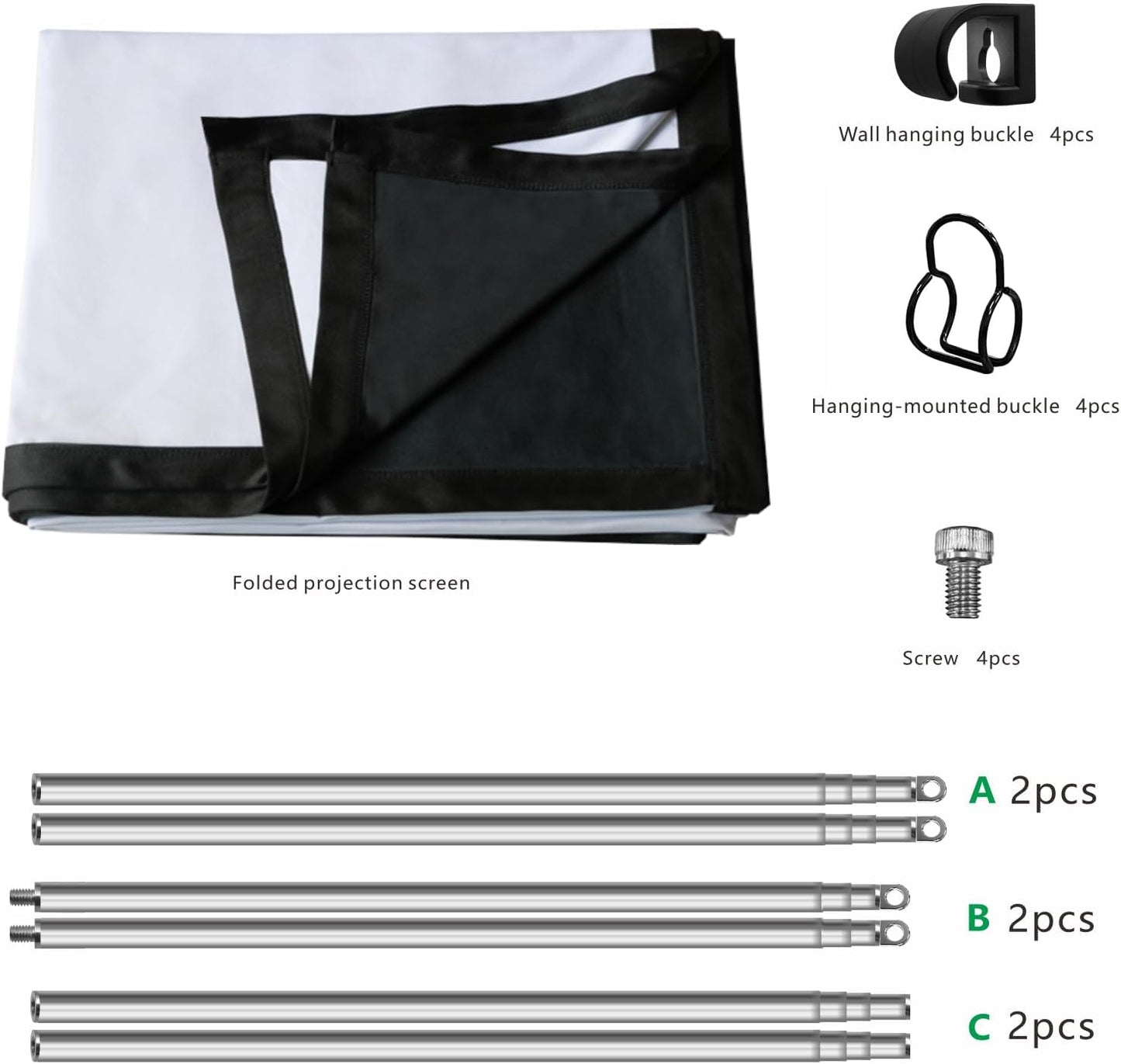 Yandood 120 Inch Portable Projection Screen with Combined Pole Frame Grey DEMO