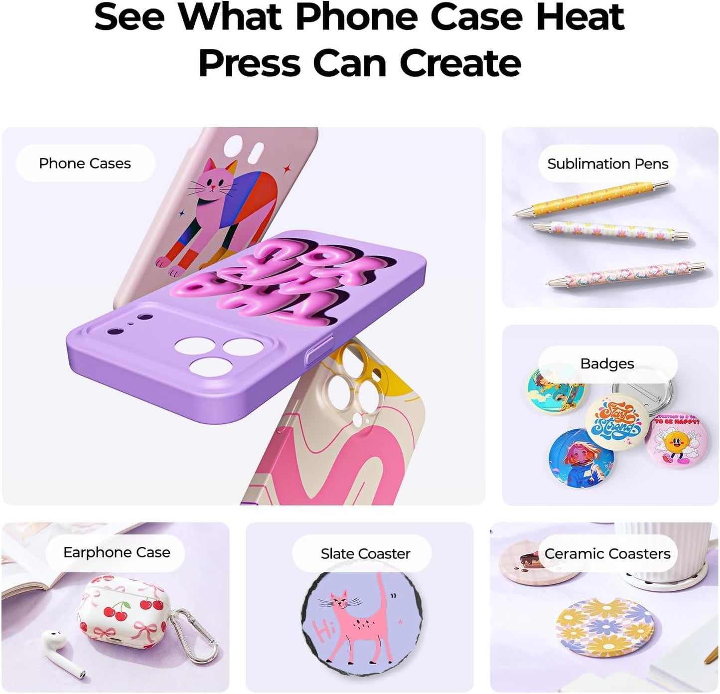 HTVRONT Home DIY Vacuum Sublimation Press for Custom Phone Iron-On DEMO