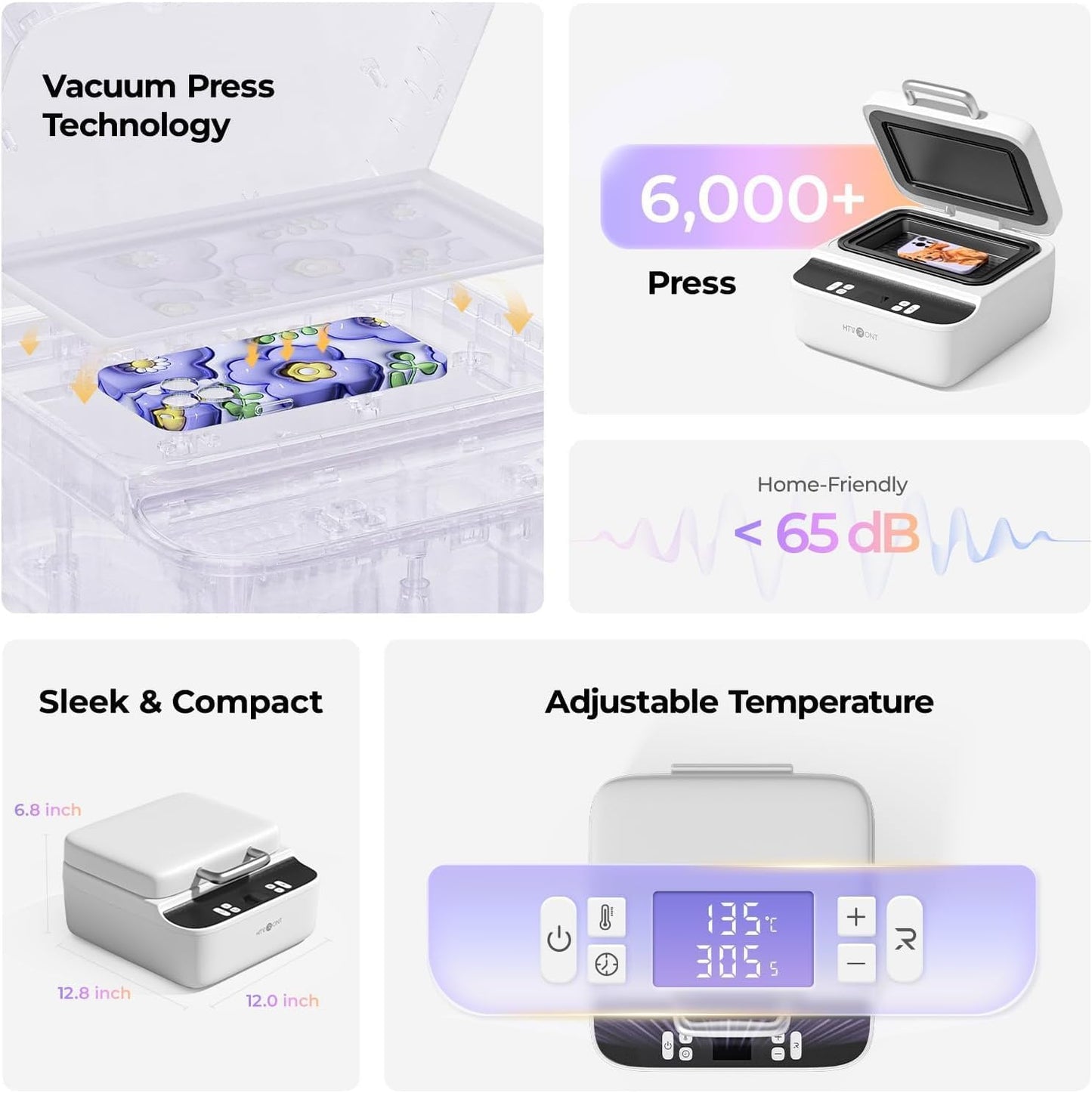 HTVRONT Home DIY Vacuum Sublimation Press for Custom Phone Iron-On DEMO