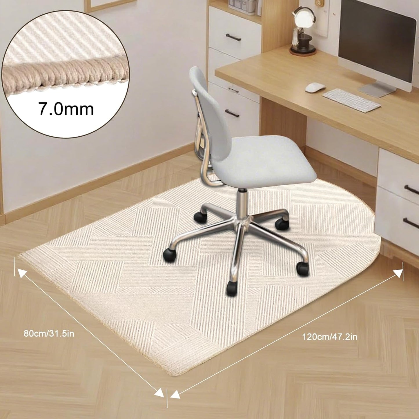 NobleHaus Multi Surface Chair Mat for Carpets & Hardwood Floors, 80 x 120 DEMO