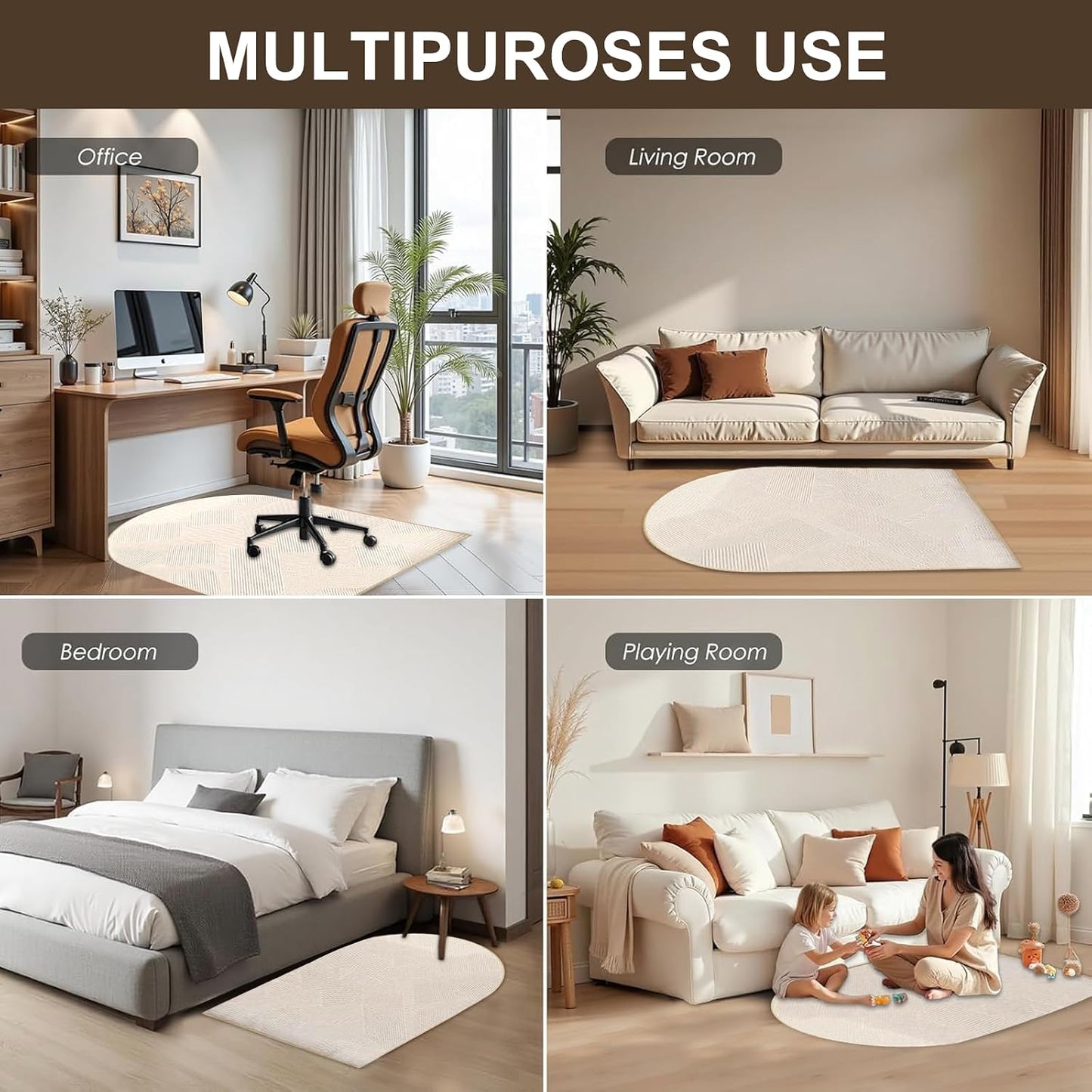 NobleHaus Multi Surface Chair Mat for Carpets & Hardwood Floors, 80 x 120 DEMO