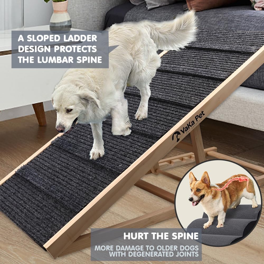 VAKA Foldable Vehicle Ramps Non-Slip Adjustable Dog Ramp for Bed, Couch, DEMO