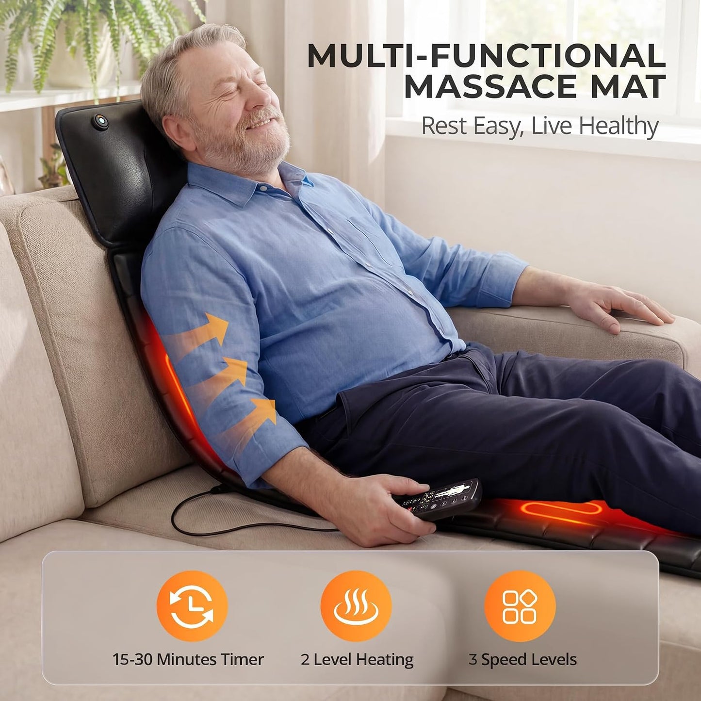 Himouta Vibration Full Body Massage Mat Heated Electric Foot Massager Pad DEMO