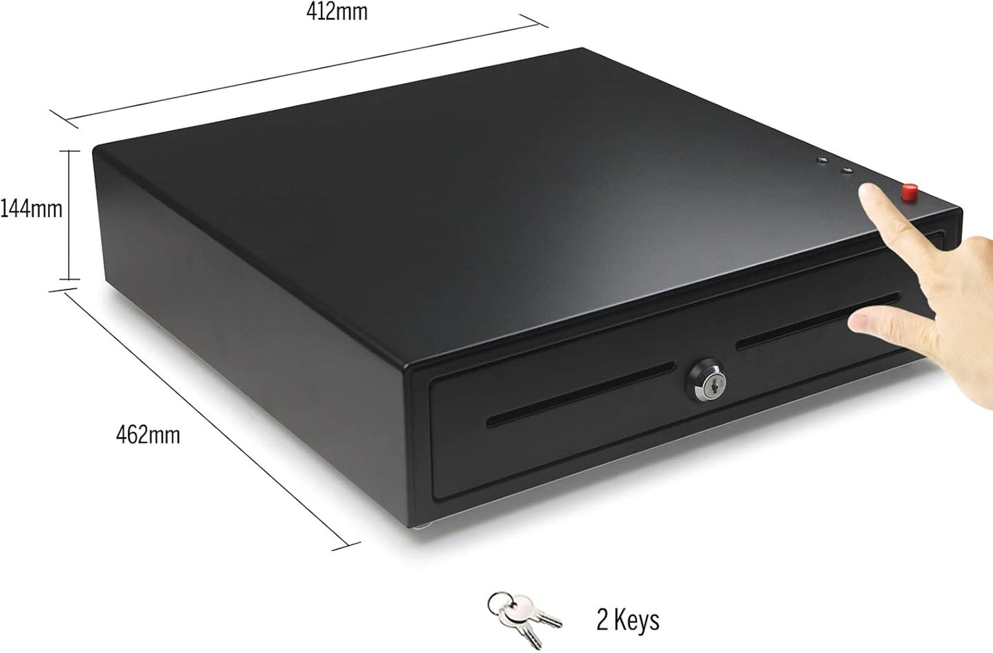 16 Inch Cash Register Drawer with Manual Key and Push Button Release Lock DEMO