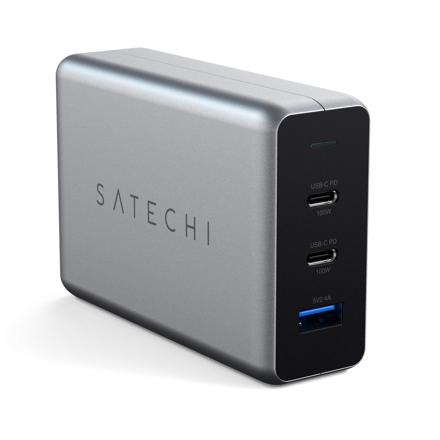 Satechi 100W USB-C PD Compact GaN Charger Fast Charging Station Space Gray NEW