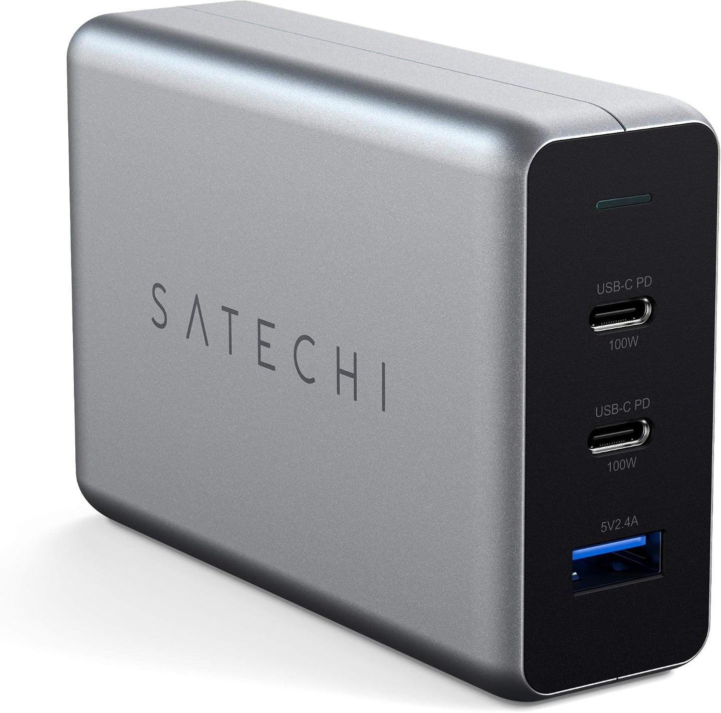 Satechi 100W USB-C PD Compact GaN Charger Fast Charging Station Space Gray NEW