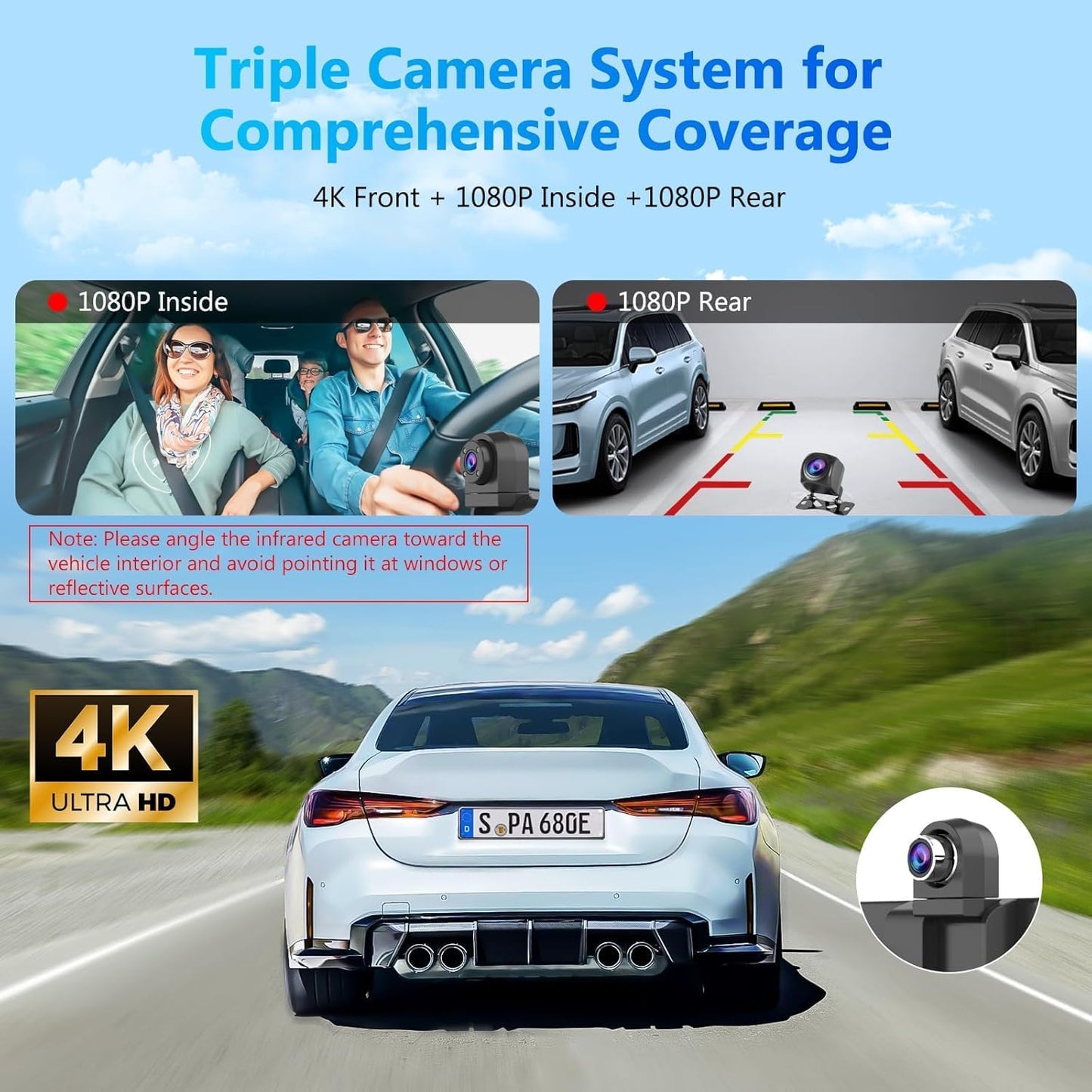Carpuride 4K Front Dash Cam with CarPlay & Android Auto - In-Dash Video DEMO