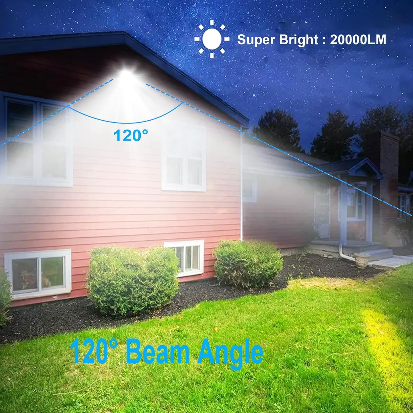 Indmird 200W LED Flood Light Outdoor Daylight Cool White 20000LM 6500K 2PCS NEW