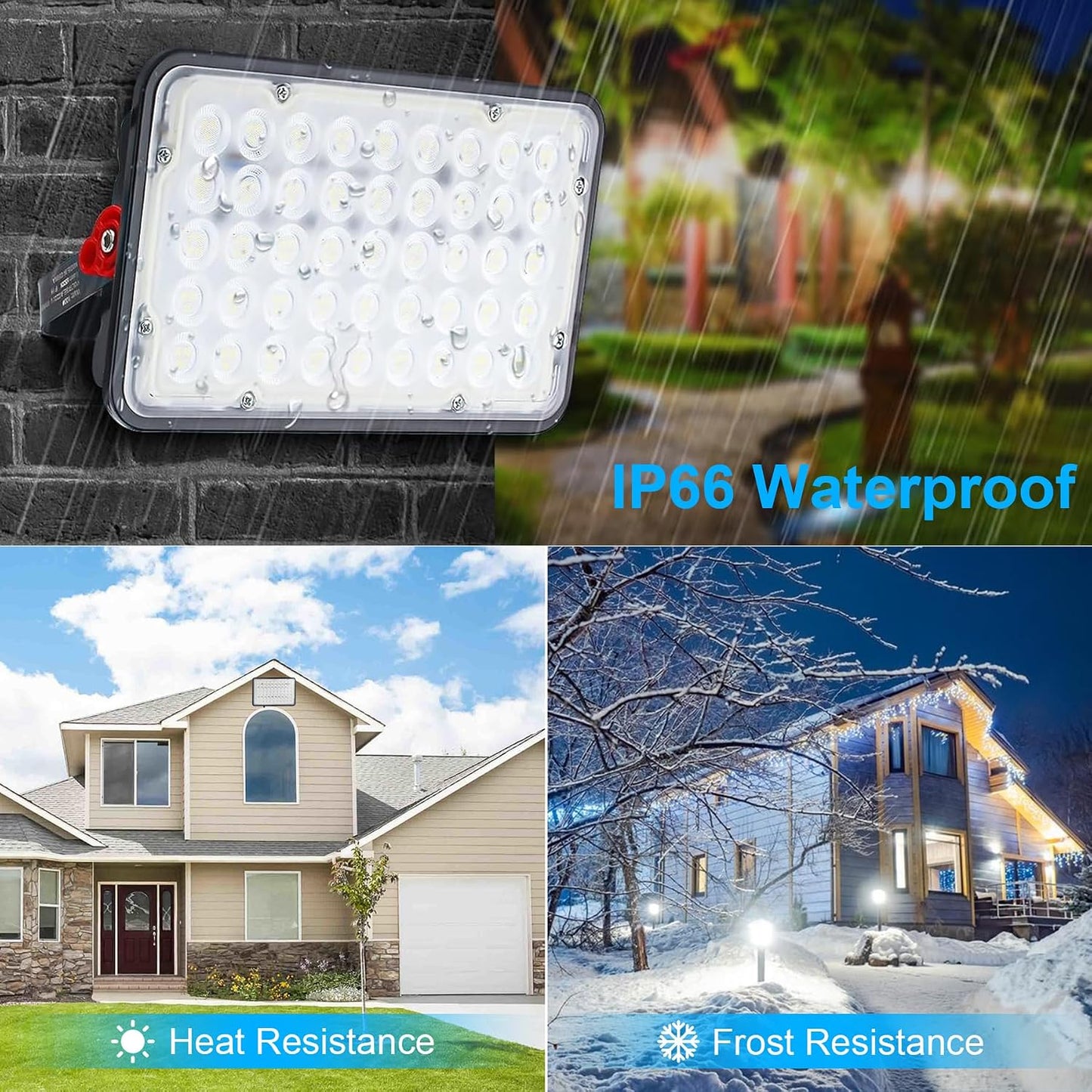 Indmird 200W LED Flood Light Outdoor Daylight Cool White 20000LM 6500K 2PCS NEW