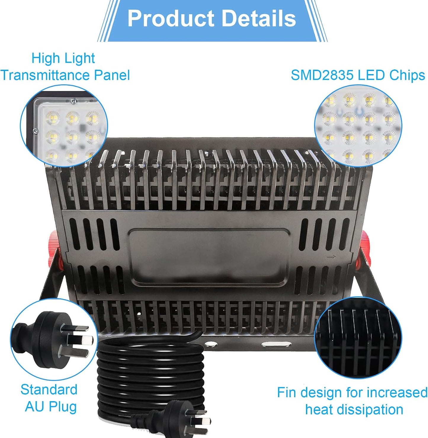 Indmird 200W LED Flood Light Outdoor Daylight Cool White 20000LM 6500K 2PCS NEW