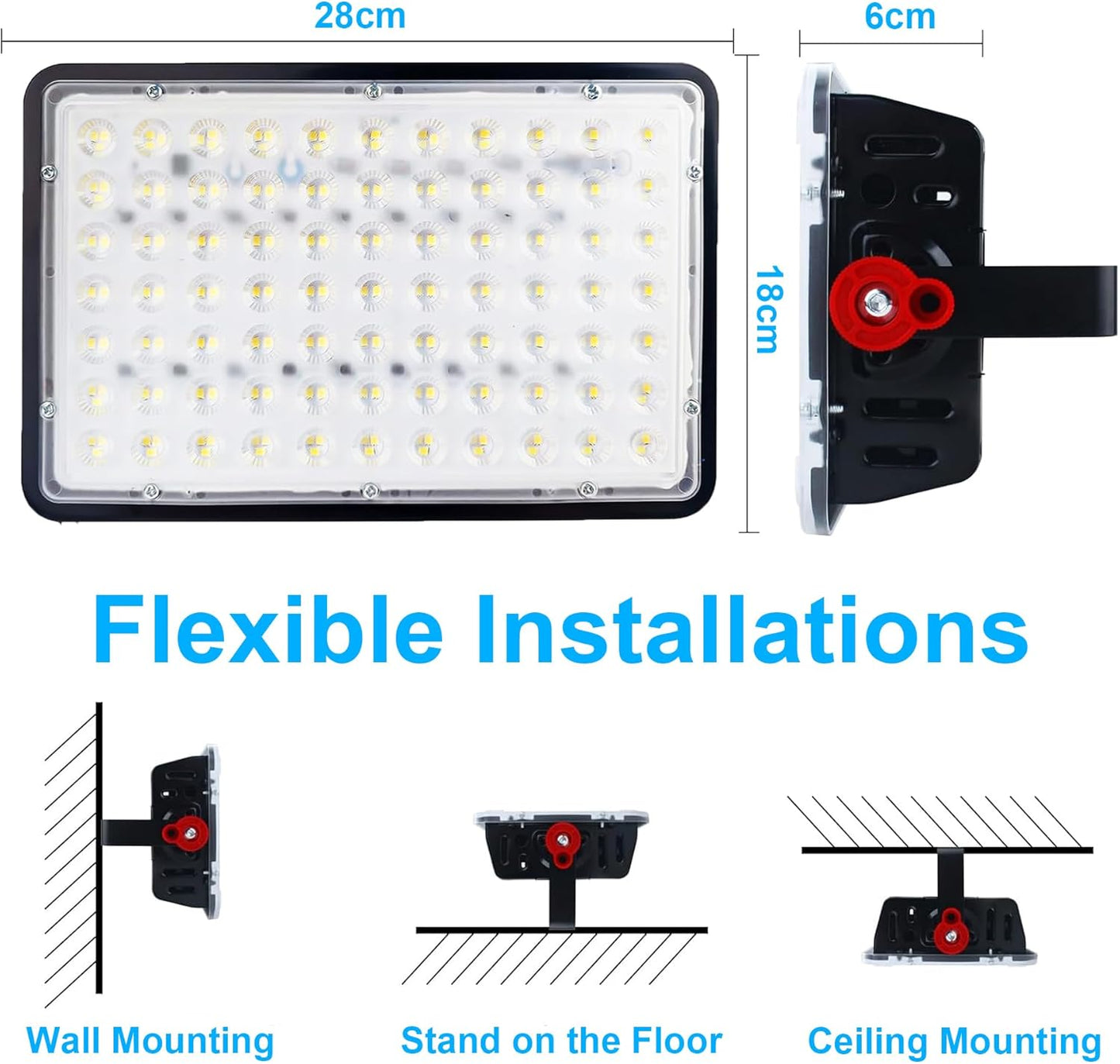 Indmird 200W LED Flood Light Outdoor Daylight Cool White 20000LM 6500K 2PCS NEW