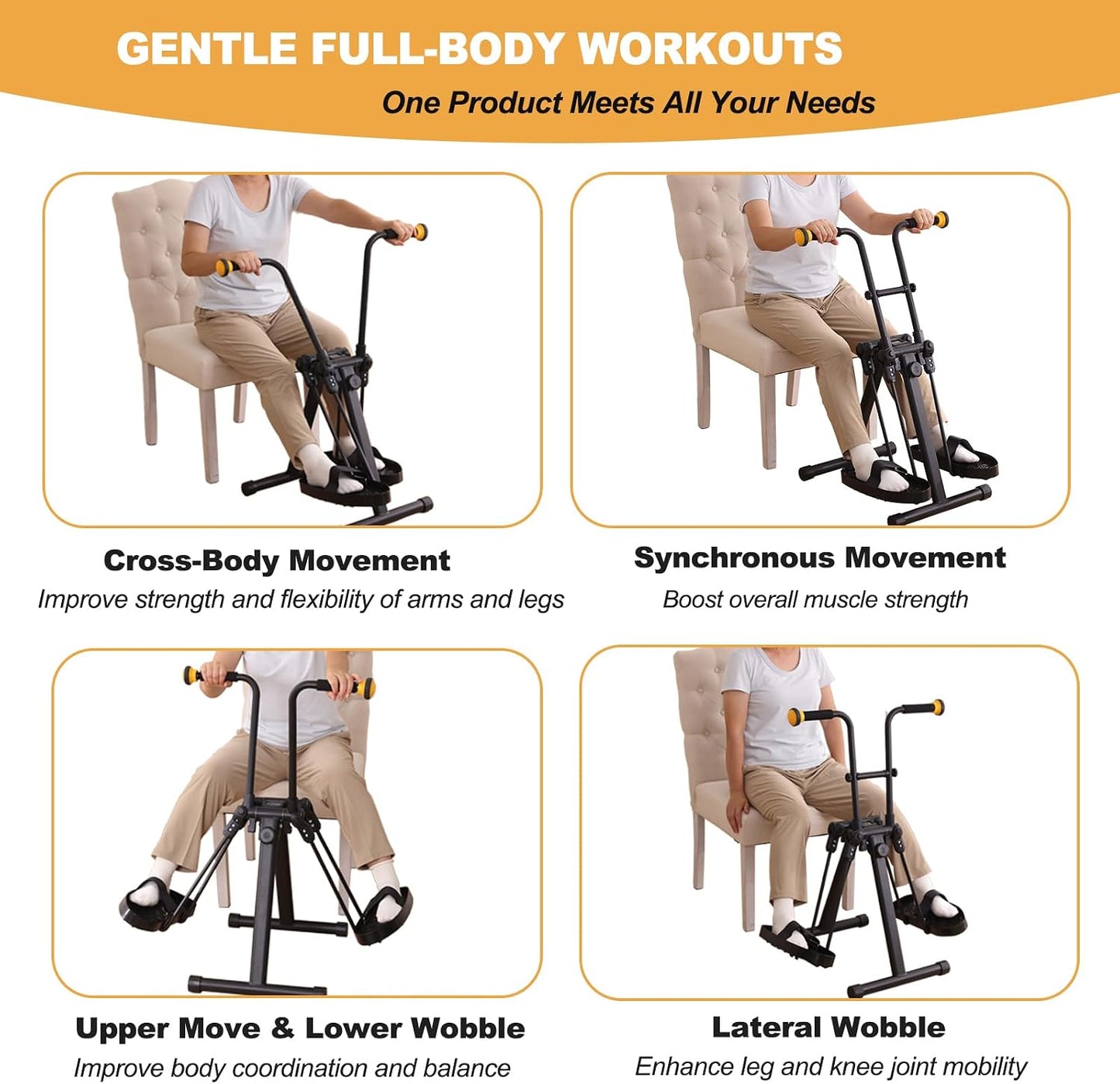 MDODM Pedal Exerciser Bike for Seniors Arm Leg Hand Knee Elderly Exercise NEW