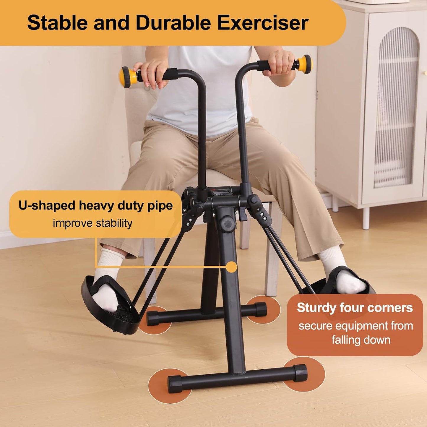 MDODM Pedal Exerciser Bike for Seniors Arm Leg Hand Knee Elderly Exercise NEW