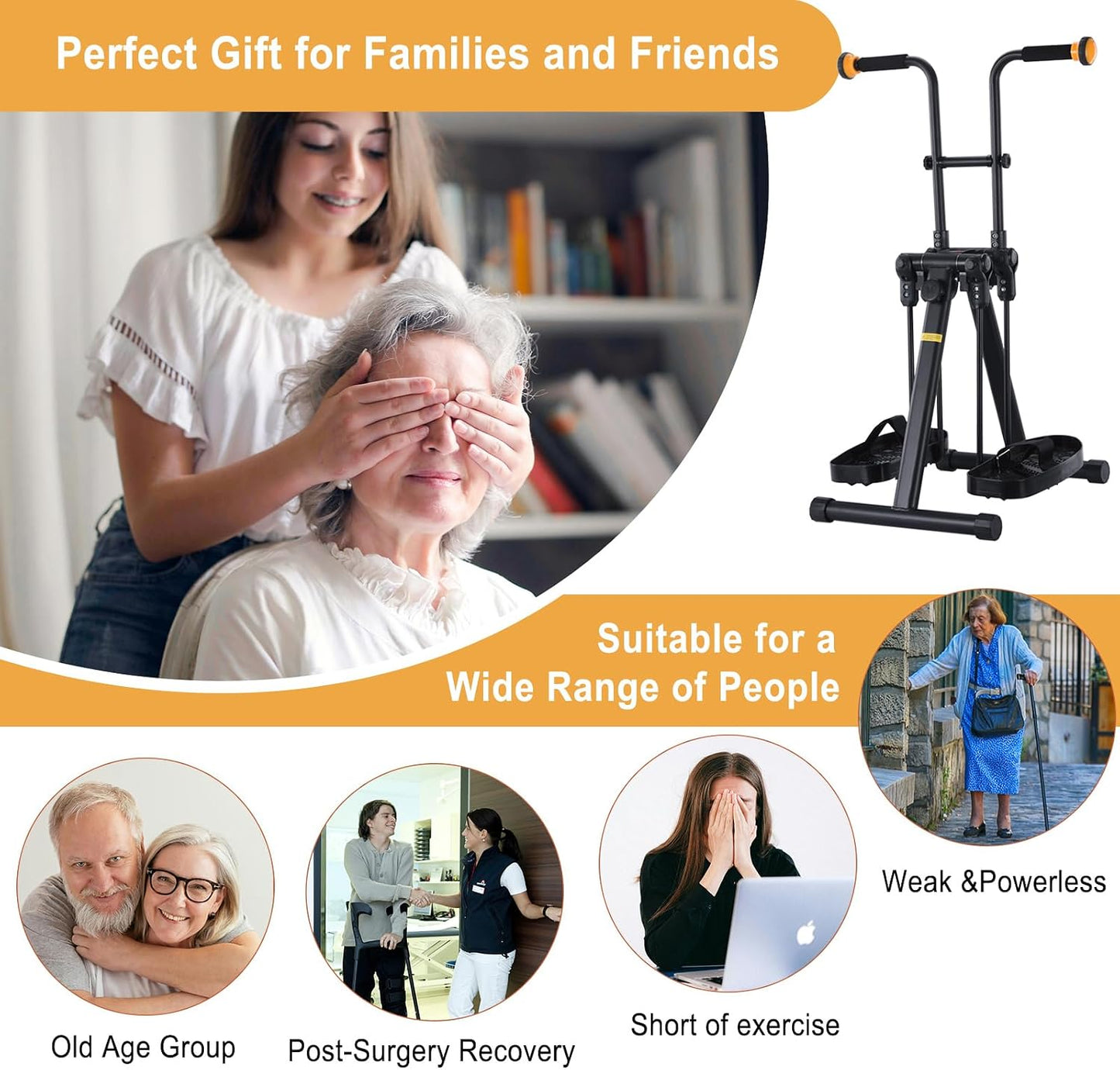 MDODM Pedal Exerciser Bike for Seniors Arm Leg Hand Knee Elderly Exercise NEW