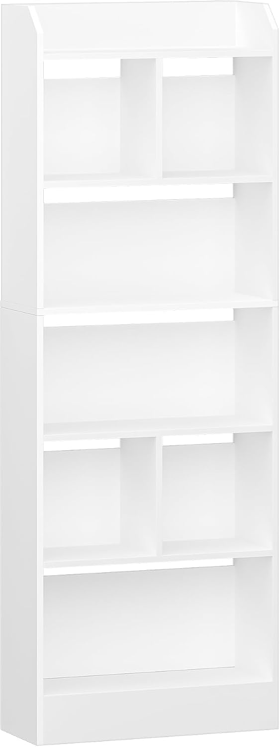 Hzuaneri 6-Tier Bookcases Tall Bookcase Open Storage Display Shelves White DEMO
