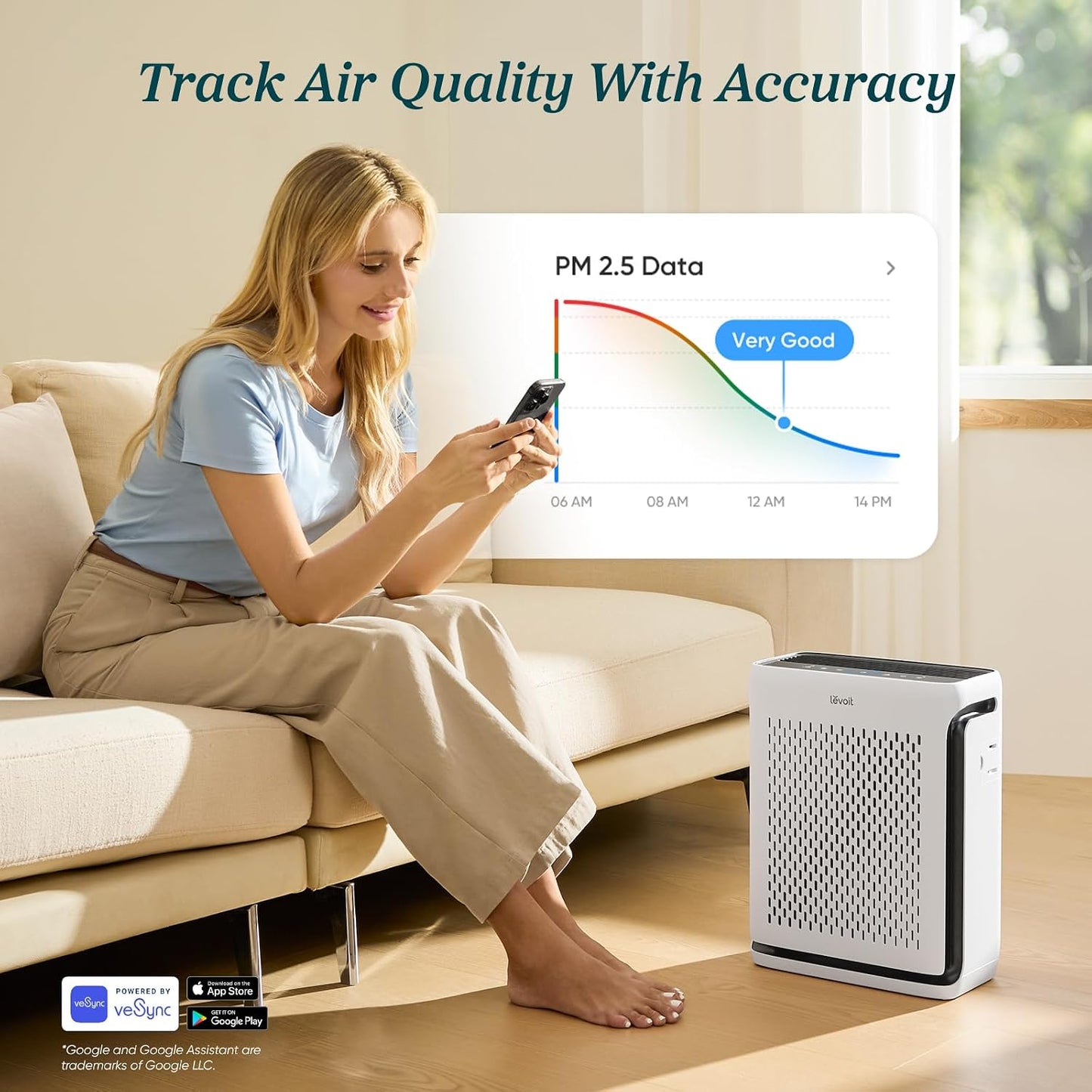Levoit Smart Air Purifiers HEPA Air Purifier for Home, Bedroom, Washable DEMO