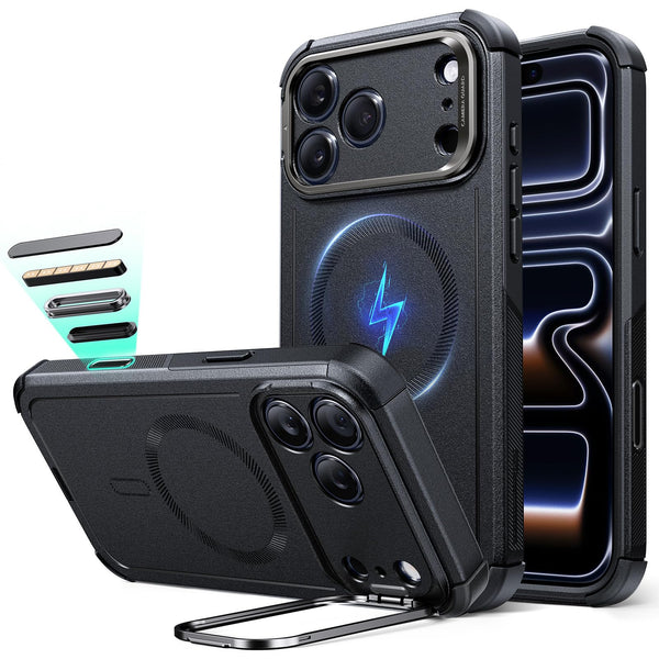 ESR Flex Stand Rugged MagSafe Compatible iPhone 17 Pro Basic Case Black NEW