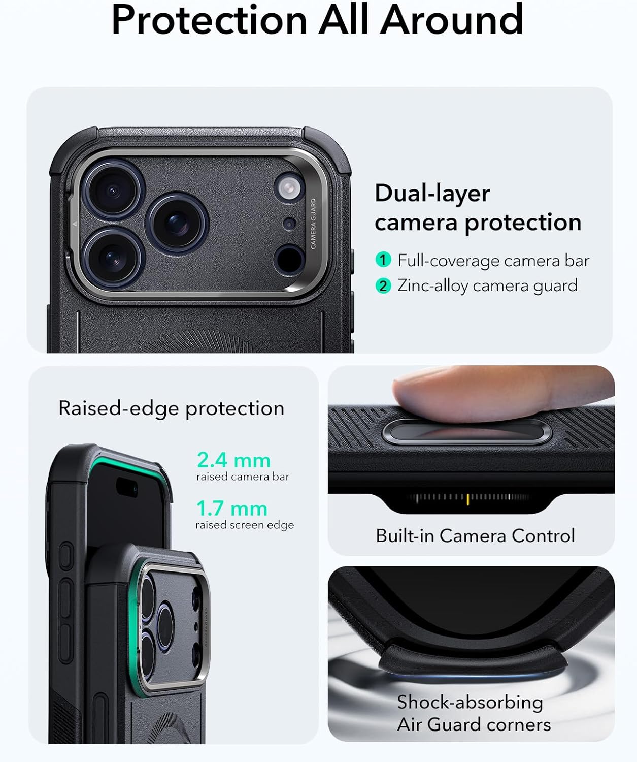ESR Flex Stand Rugged MagSafe Compatible iPhone 17 Pro Basic Case Black NEW