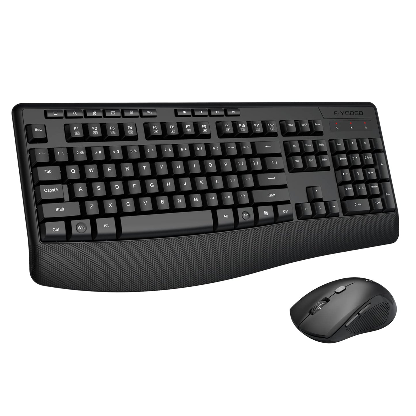 E-Yooso Wireless Keyboard and Mouse Combo - Ergonomic 2.4GHz Set for Home DEMO