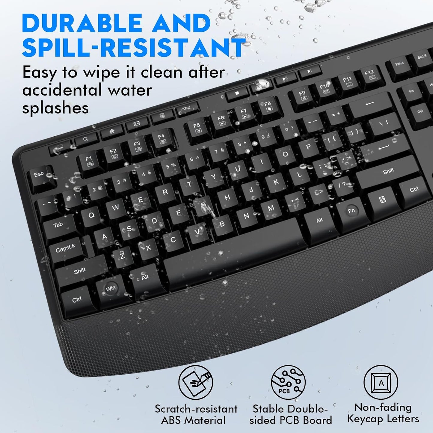 E-Yooso Wireless Keyboard and Mouse Combo - Ergonomic 2.4GHz Set for Home DEMO