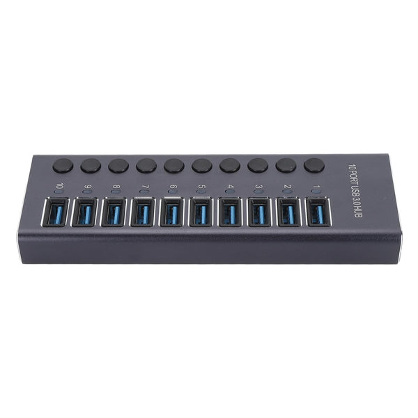Zopsc Unisex USB Hubs 10-Port USB 3.0 Hub with 60W Power Adapter for NEW