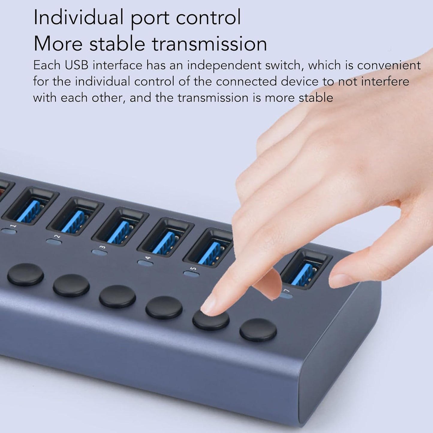 Zopsc Unisex USB Hubs 10-Port USB 3.0 Hub with 60W Power Adapter for NEW
