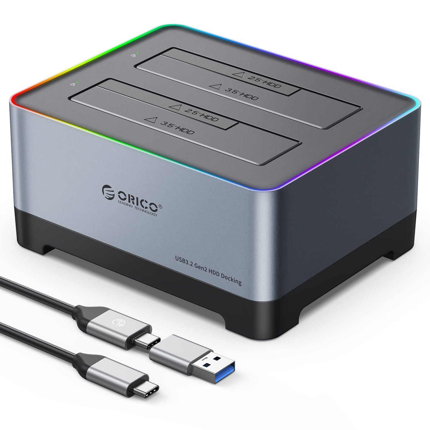 ORICO USB 3.2 Gen 2 SATA Docking Station for 2.5/3.5 inch Hard Drives, Grey DEMO