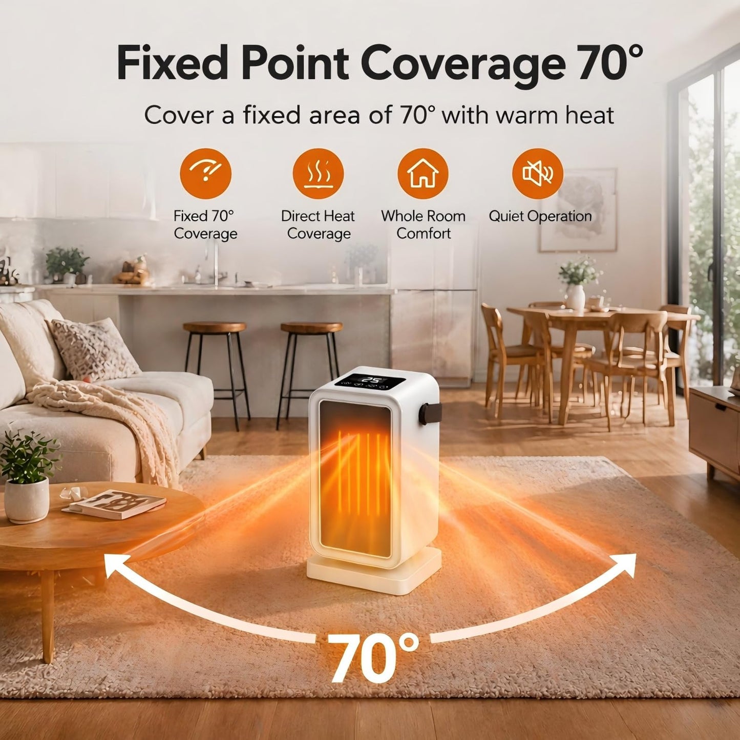 BingZair 1200W Heating PTC Ceramic Portable Electric Space Heater for DEMO