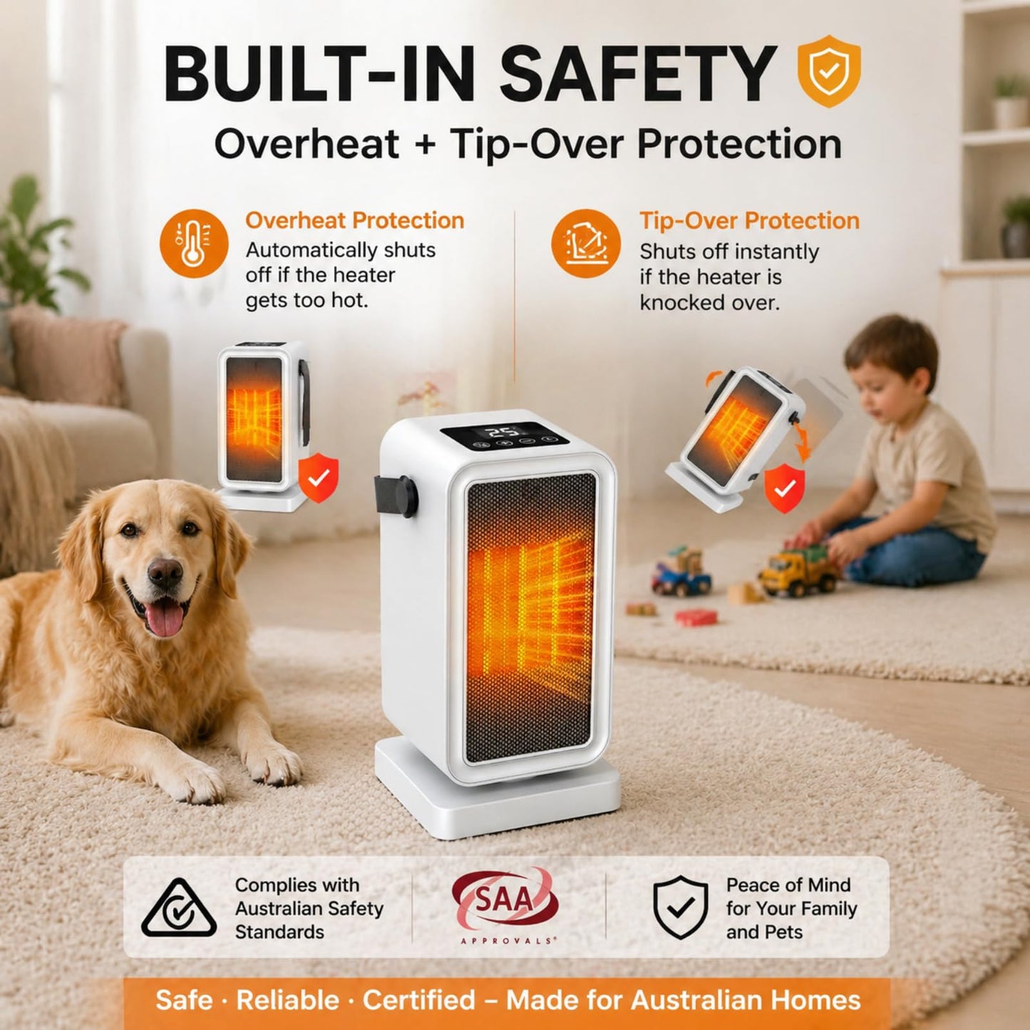 BingZair 1200W Heating PTC Ceramic Portable Electric Space Heater for DEMO