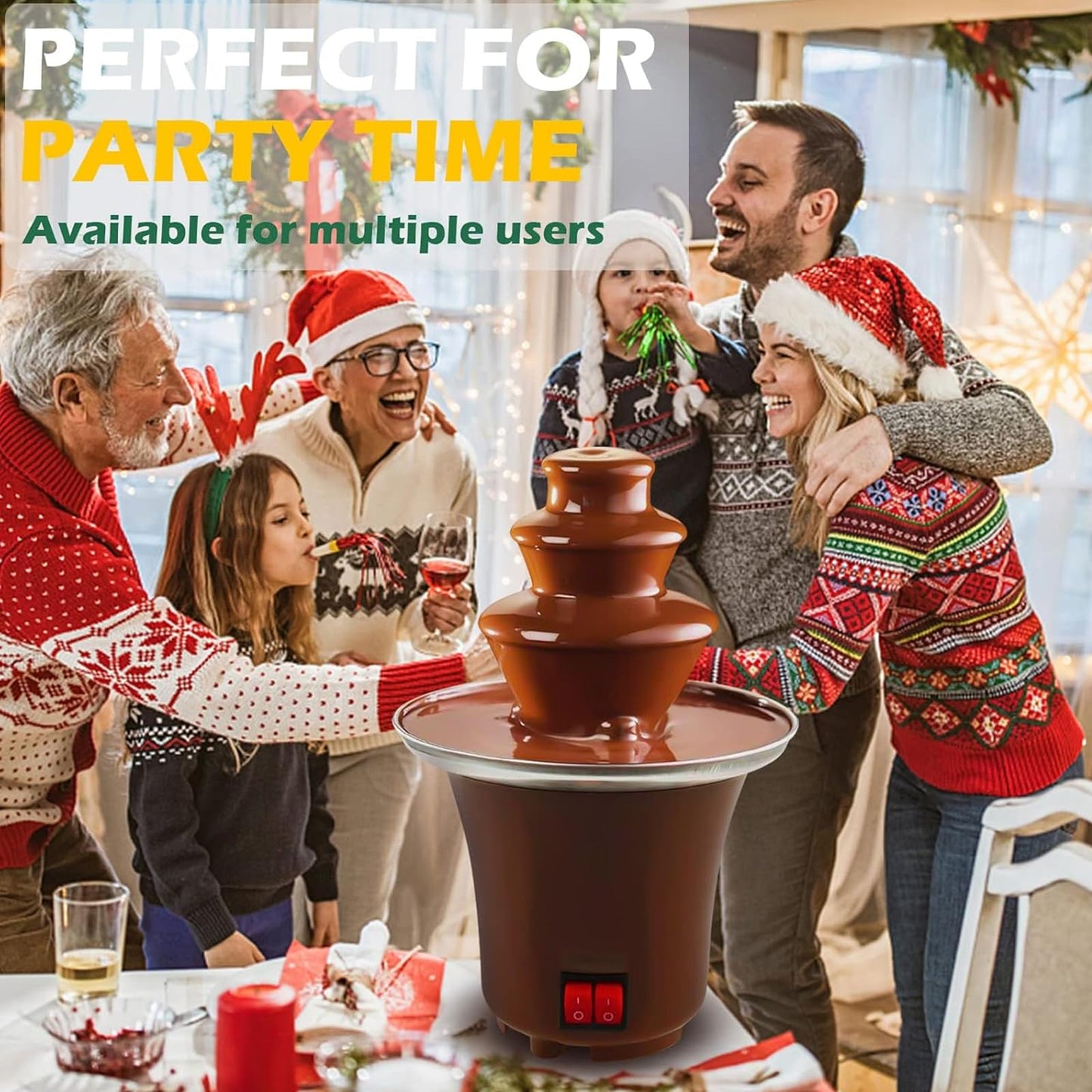 HUNTOLING 3-Tier Chocolate Fondue Fountain Electric Speciality Appliance DEMO