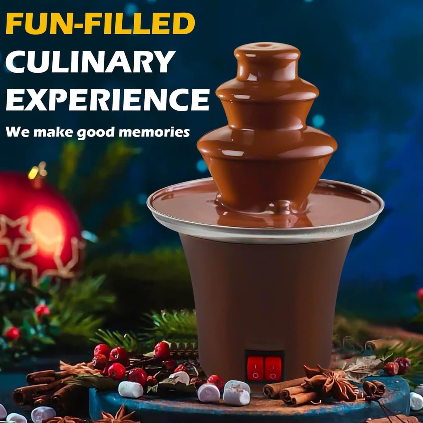 HUNTOLING 3-Tier Chocolate Fondue Fountain Electric Speciality Appliance DEMO