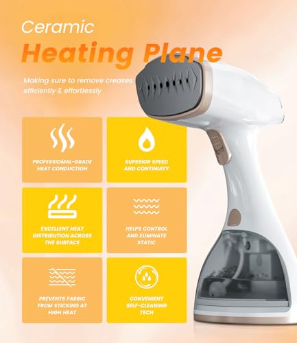 AUSELECT 1500W Powerful Handheld Clothes Steamer for Garment Ironing, White NEW